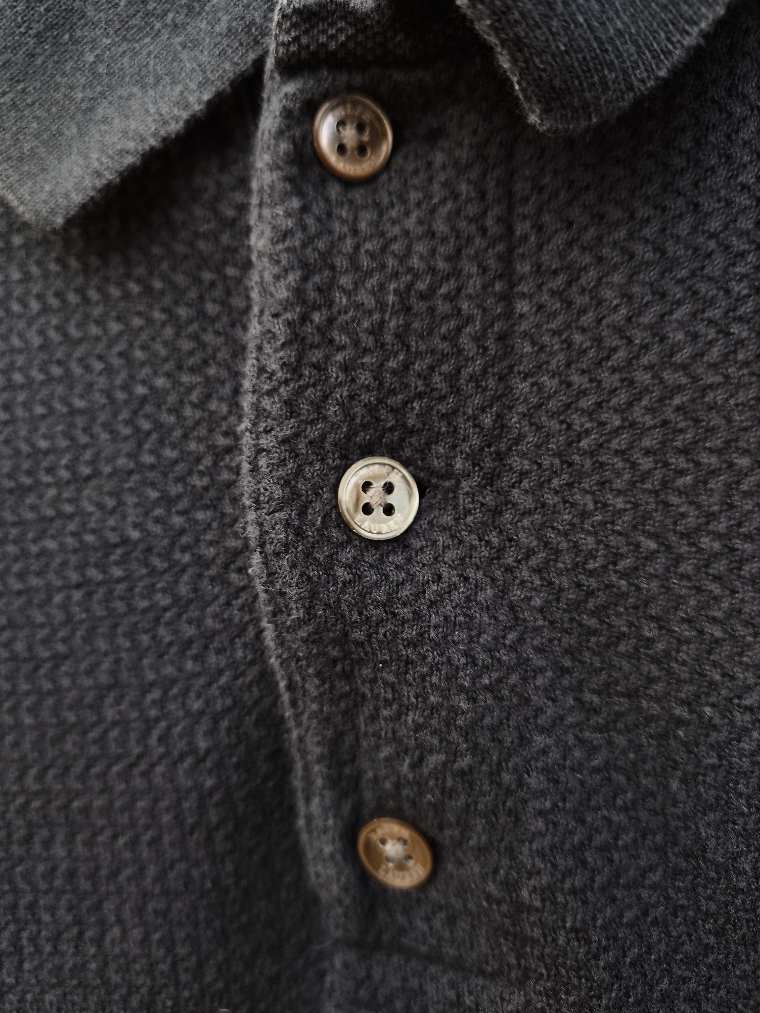 Polo Ralph Lauren Polo Ralph Lauren Navy Textured Knit Long Sleeve Polo Size US L / EU 52-54 / 3 - 5 Thumbnail