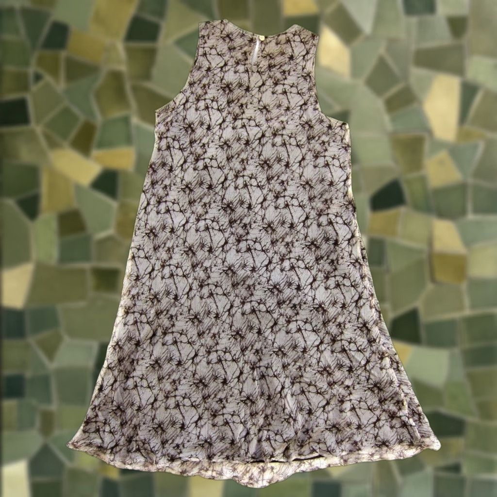 Vintage Tracy M. Silk Brown Tie Dye Sleeveless Midi Sheath Shift Tank Dress M Size M / US 6-8 / IT 42-44 - 1 Thumbnail