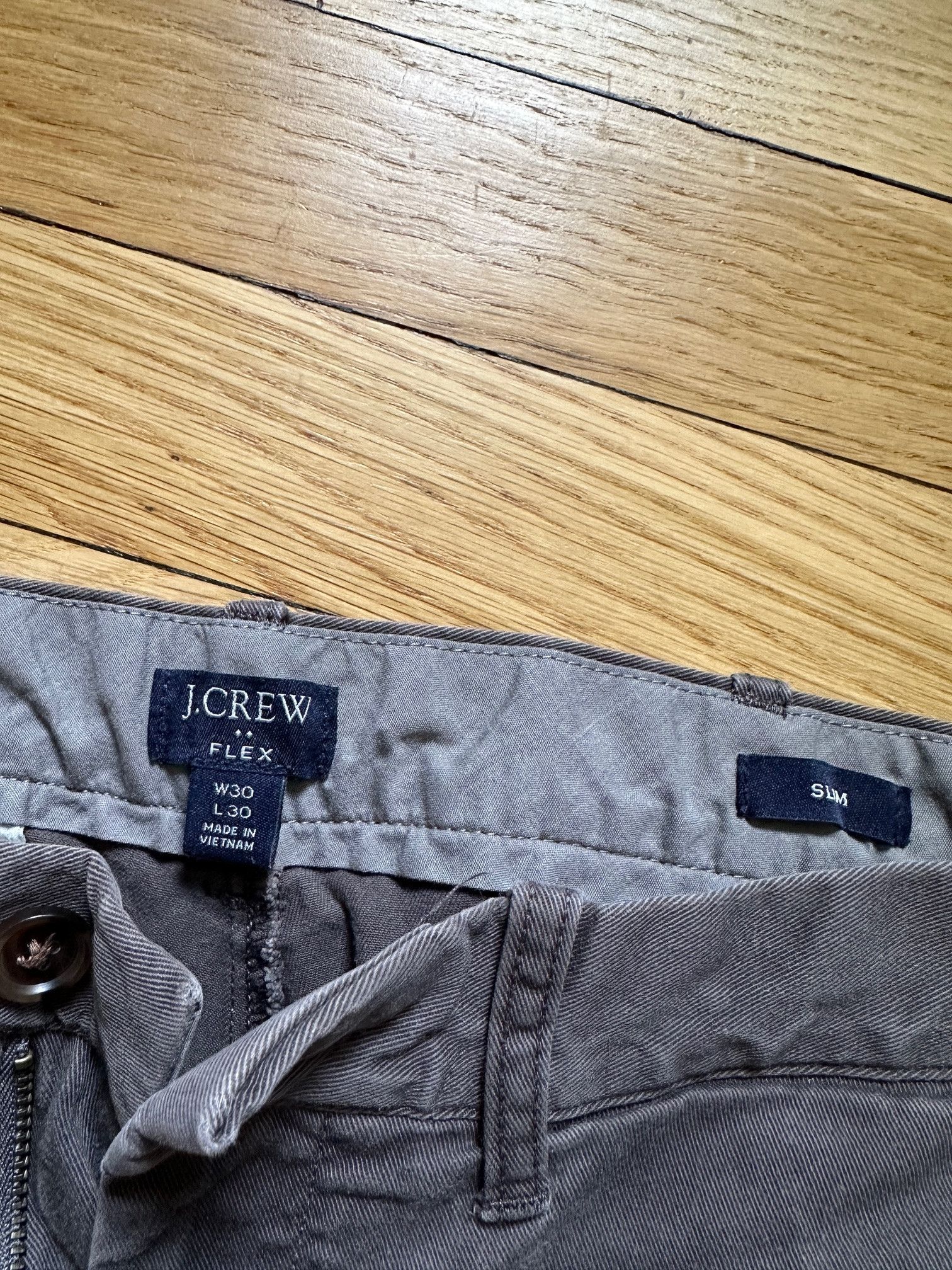 J.Crew J. Crew Flex Slim Fit Pants 30x30 Gray Grey Stretch Chino Size US 30 / EU 46 - 2 Thumbnail
