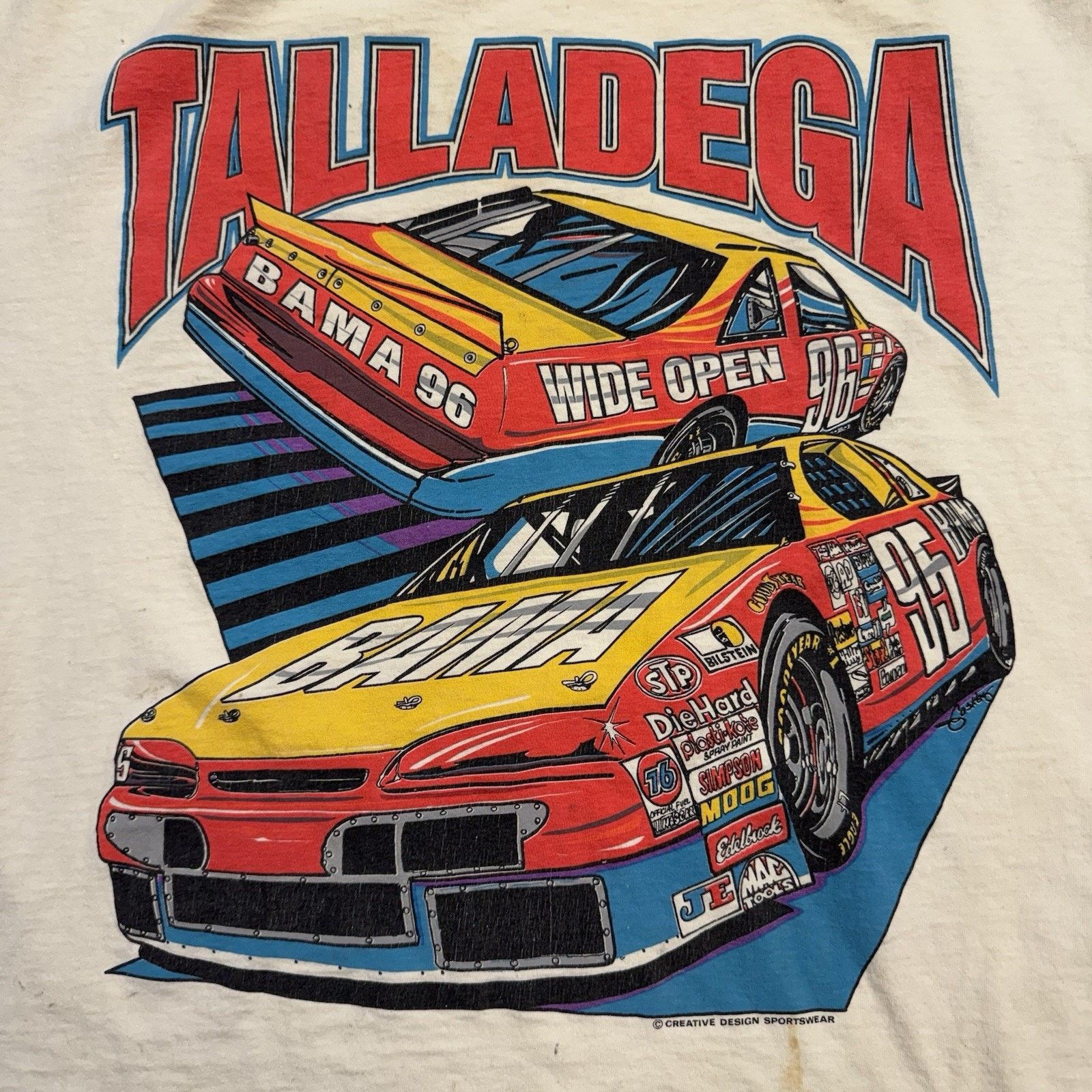 Jerzees Vintage 1996 TALLDEGA BAMA WIDE OPEN CAR NASCAR SHIRT Size US XL / EU 56 / 4 - 2 Thumbnail