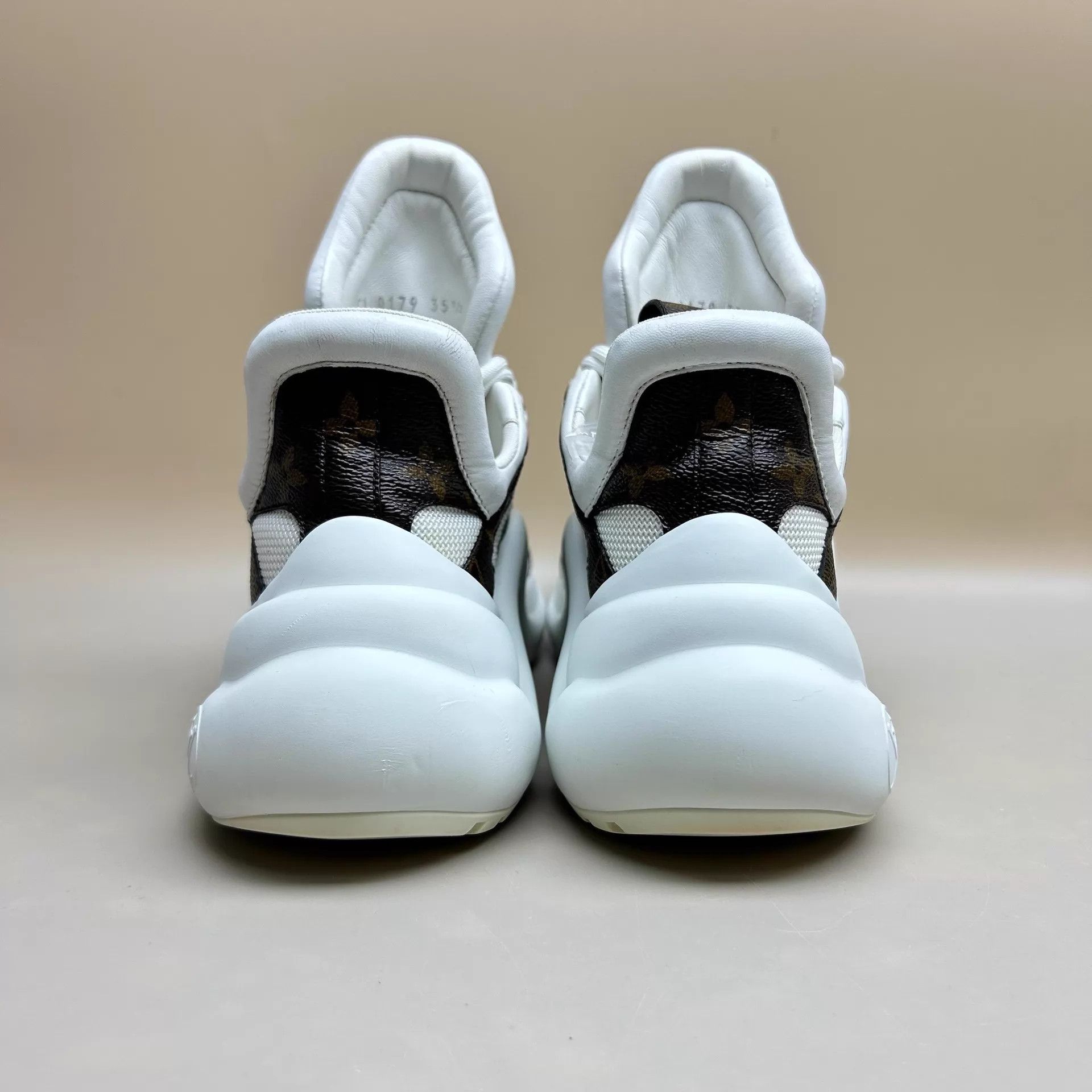 Louis Vuitton LV Monogram White Brown Arch Dad Sneaker 35.5 95New Size US 5 / IT 35 - 2 Thumbnail