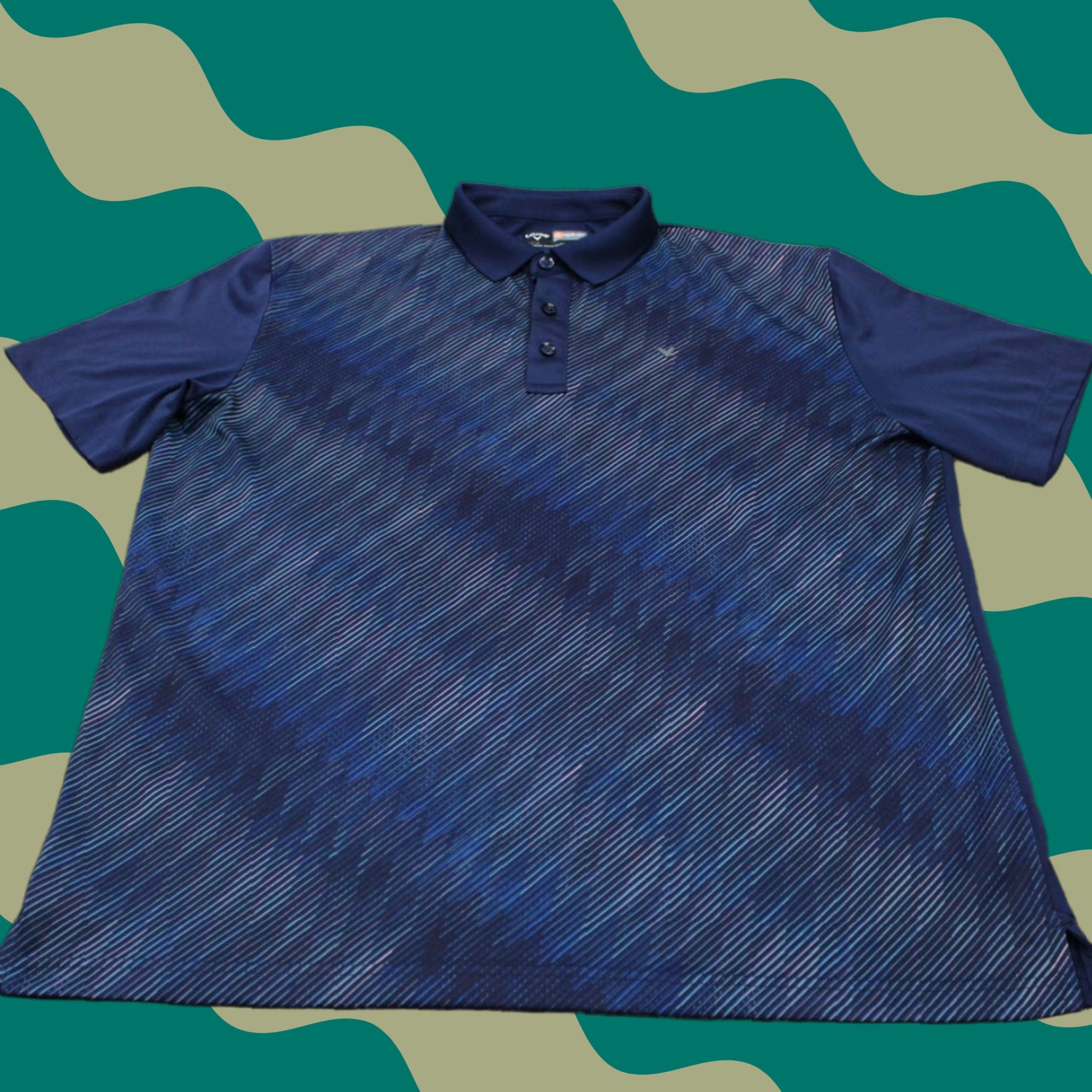 Callaway Callaway Opti-Dri Polo Shirt Men Large Blue Abstract Polyester S/S Pullover Golf Size US L / EU 52-54 / 3 - 1 Thumbnail