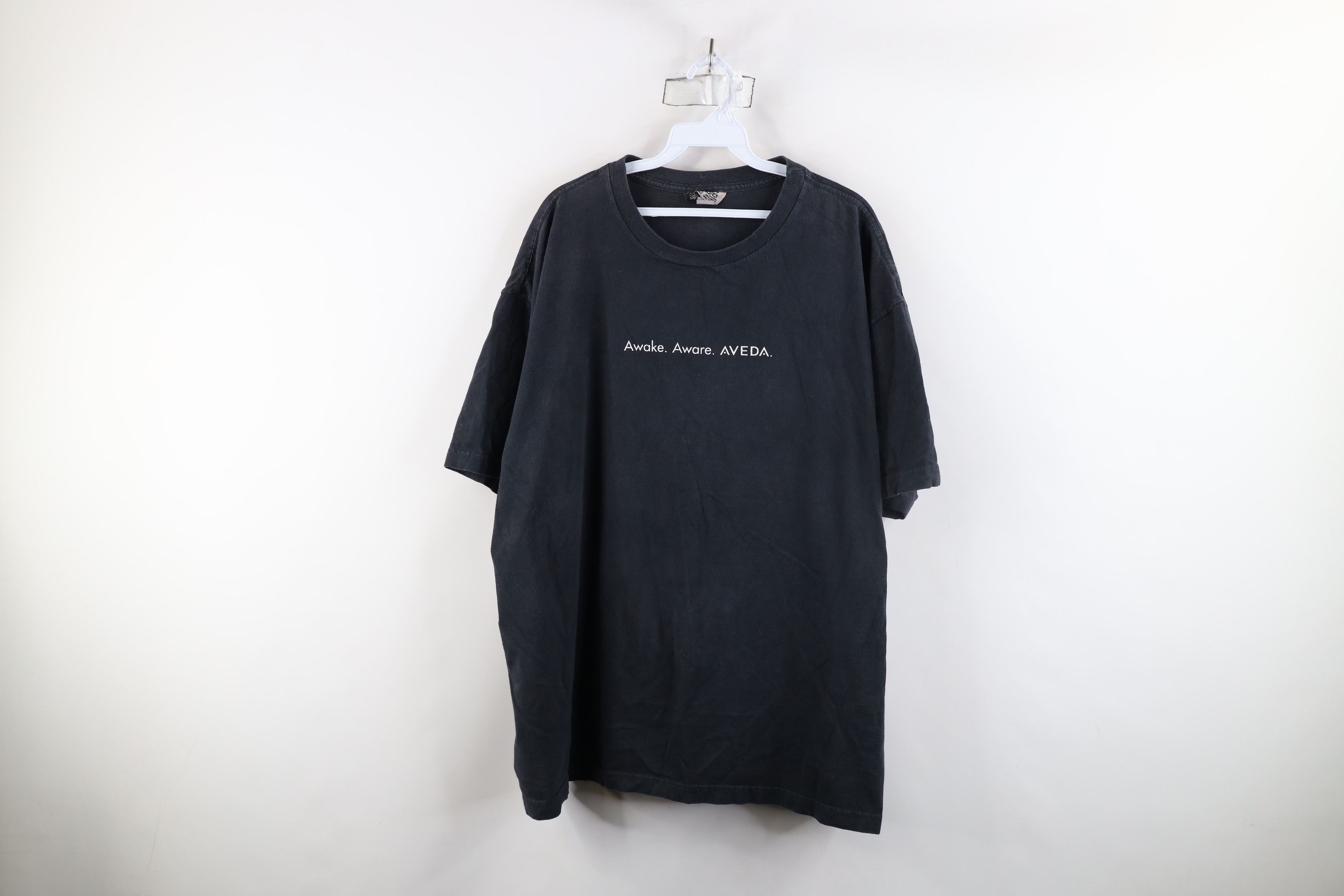 Vintage Vintage 90s Awake Aware Aveda Shampoo T-Shirt Black USA Size XL / US 12-14 / IT 48-50 - 1 Thumbnail