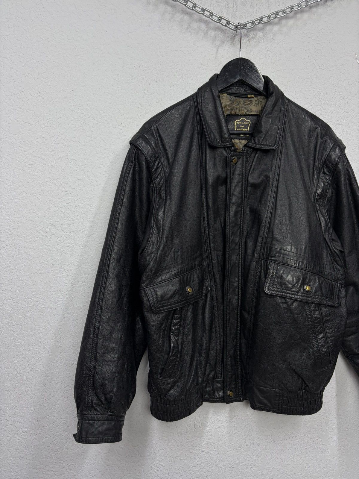 Hedi Slimane Vintage Black Leather Fringe Biker Transformer Vest Jacket Size US L / EU 52-54 / 3 - 7 Thumbnail