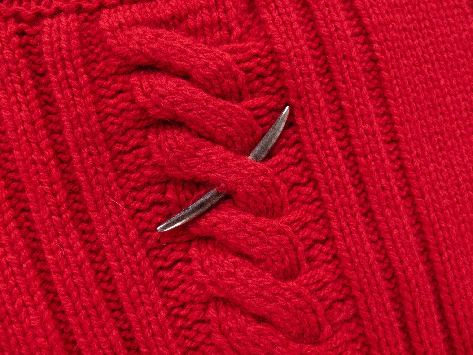 Mugler MUGLER red metallic bar wool cashmere sweater Medium q Size M / US 6-8 / IT 42-44 - 8 Thumbnail