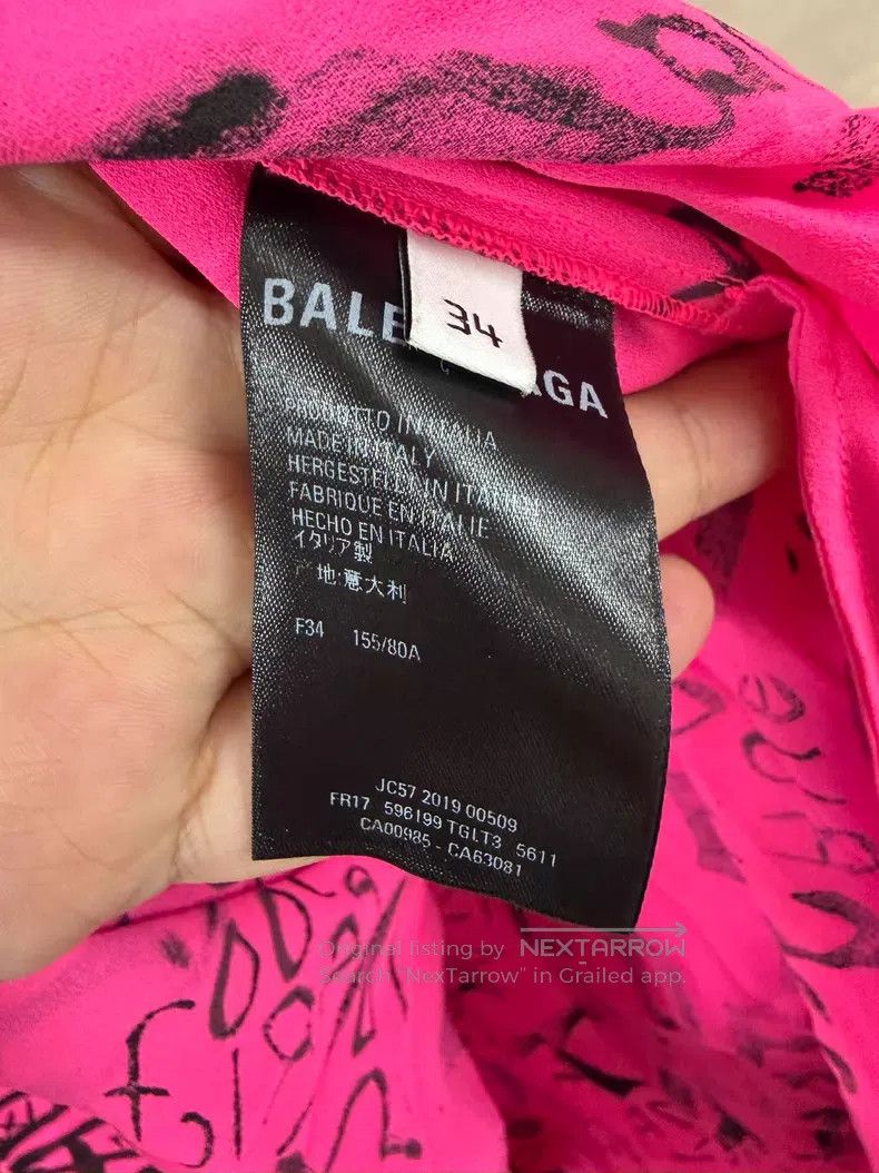 Balenciaga Balenciaga Graffiti Letter Fluorescent Pink Long Sleeve Sh Size XXS / US 00 / IT 34 - 4 Thumbnail