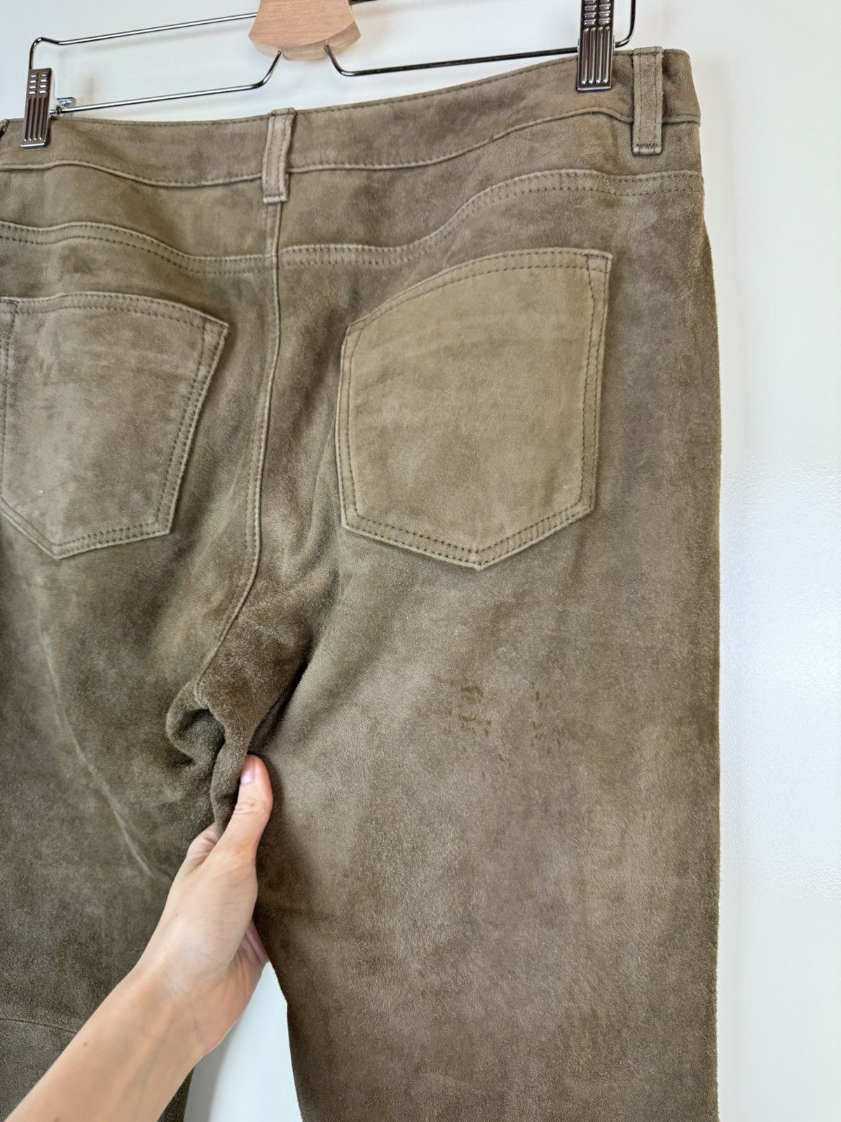 Lauren Ralph Lauren Ralph Lauren Suede Leather Brown Vtg Pants Trousers Cowboy Size 32" / US 10 / IT 46 - 11 Thumbnail