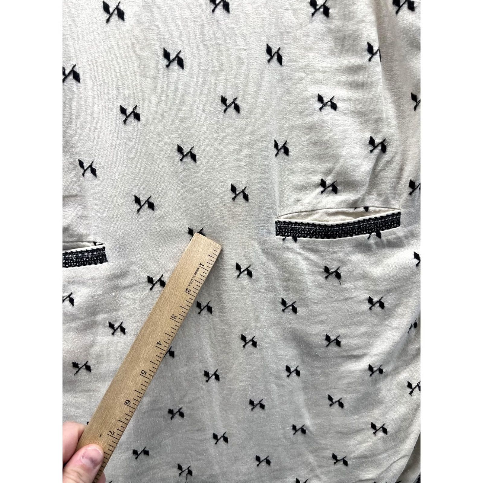 Madewell Madewell Dress Womens XS White Embroidered Geometric Shift T Shirt Short Sleeve Size XS / US 0-2 / IT 36-38 - 5 Thumbnail
