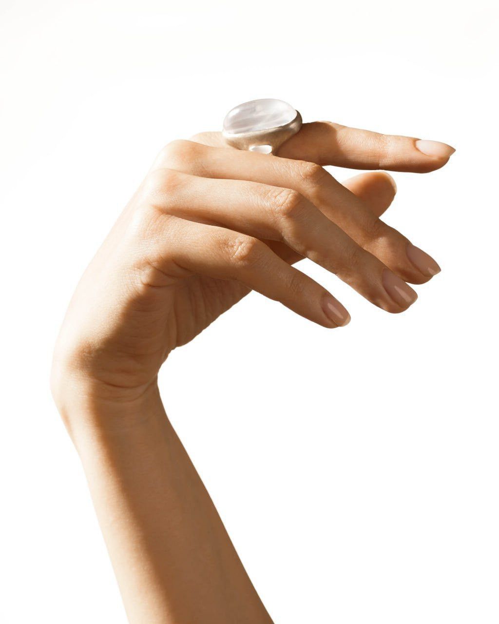 Other KAI / Silver Girasol Quartz Ring - Hand-Cut Cabochon Size ONE SIZE - 2 Thumbnail