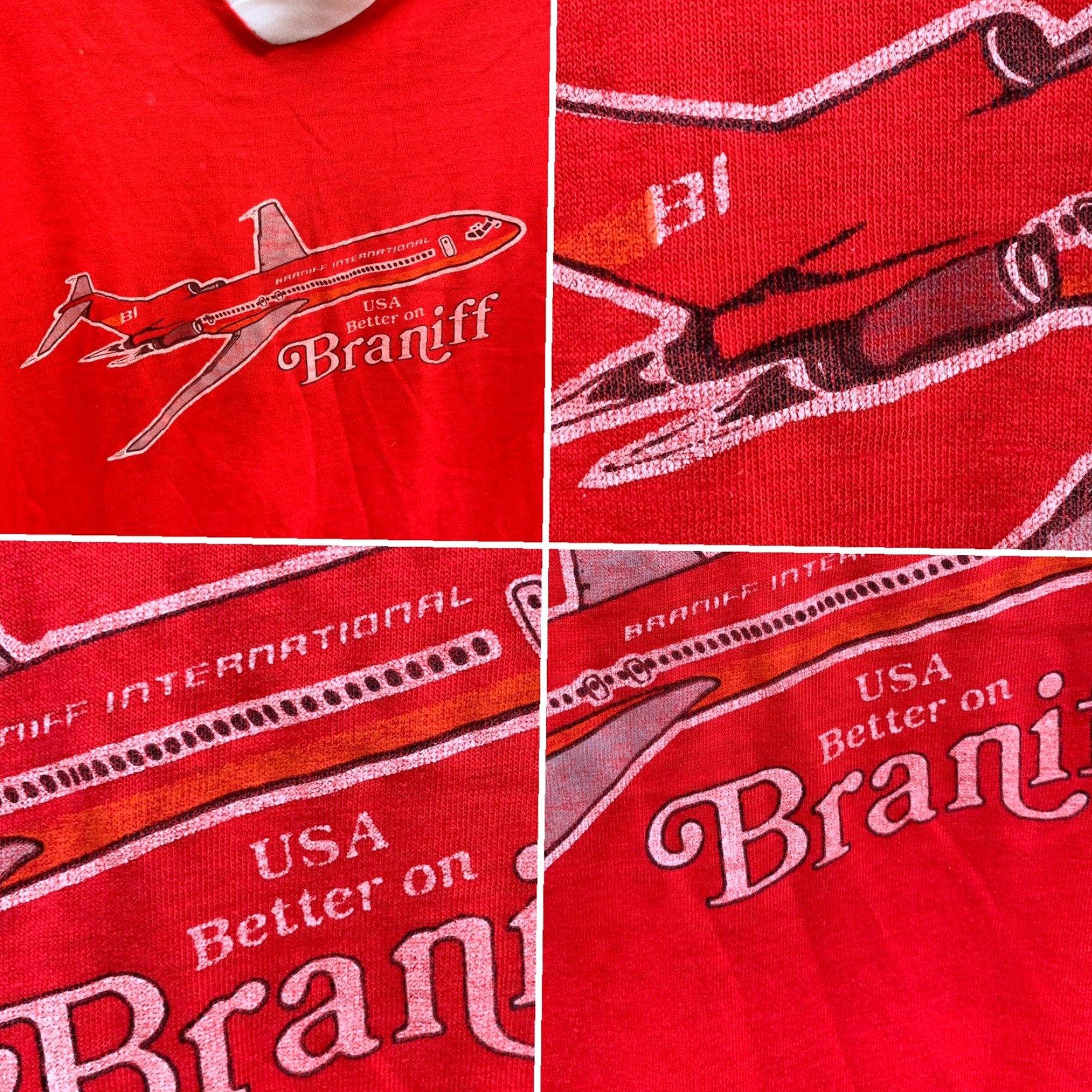 Vintage VINTAGE Braniff International USA Better on Braniff T-Shirt 1970s L Red Men Graphic Tee Shoes? Size US L / EU 52-54 / 3 - 6 Thumbnail