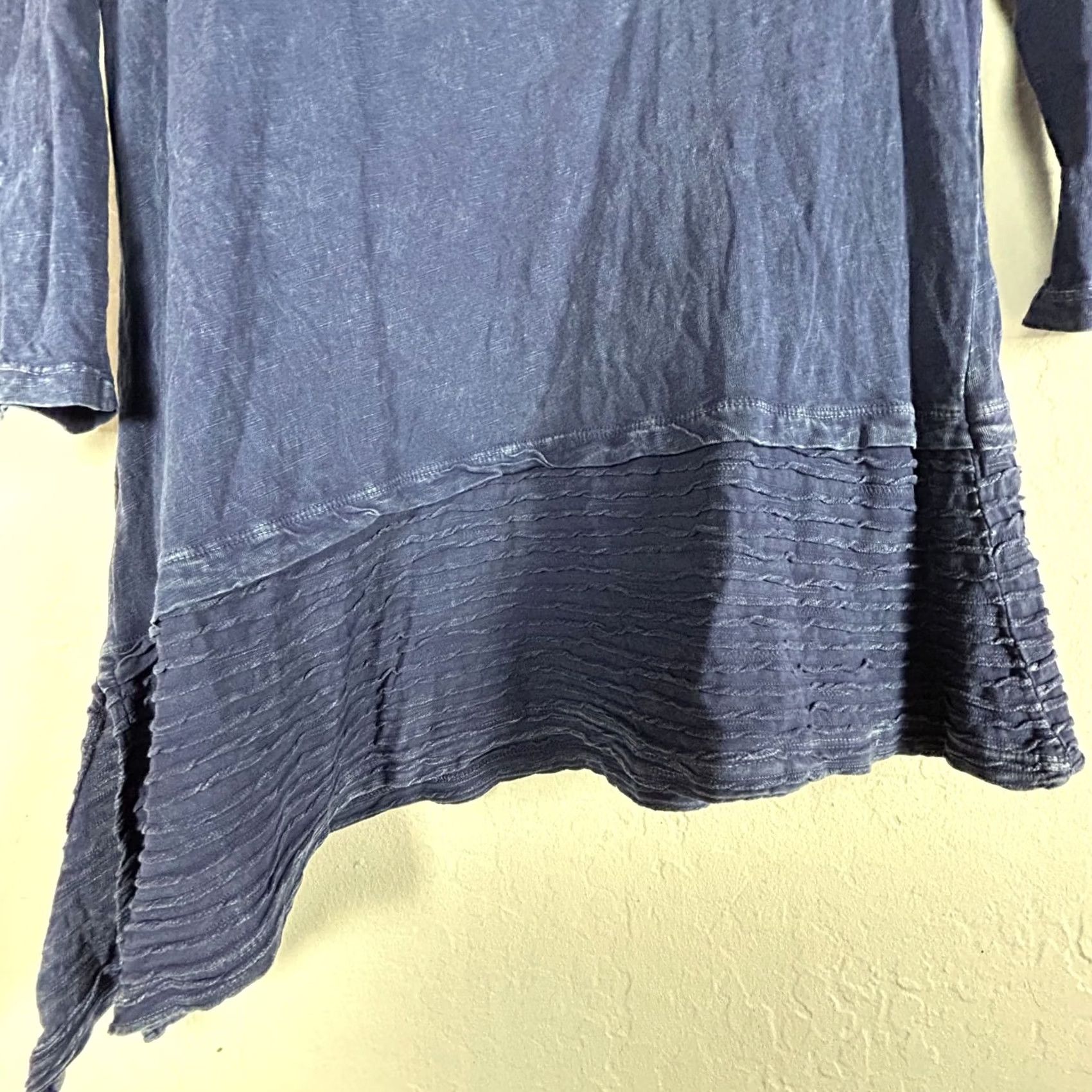 Vintage Jess & Jane Womens Small Blue Floral 3/4 Sleeve Tunic Top Size S / US 4 / IT 40 - 3 Thumbnail