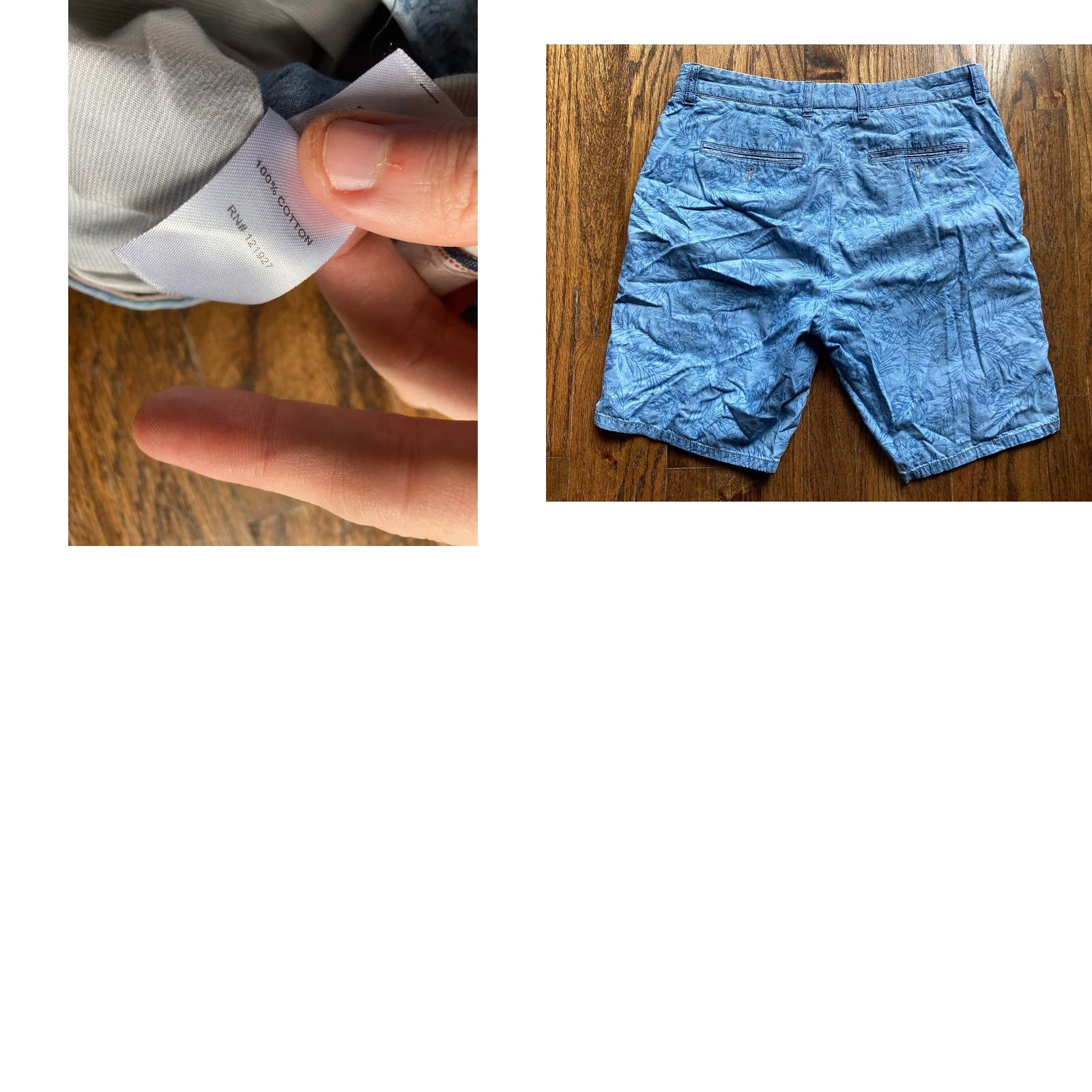 johnnie-O Johnnie-O Shorts Mens Size 32 AOP Runaway Frond Jacquard Blue Chambray Golf Shirt Size US 32 / EU 48 - 8 Thumbnail