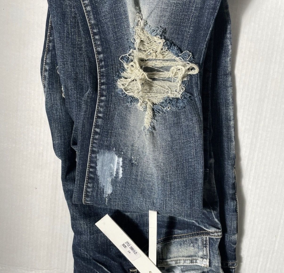 Embellish Tall Cano stack denim ripped long inseam exaggerated fit Size US 34 / EU 50 - 3 Thumbnail