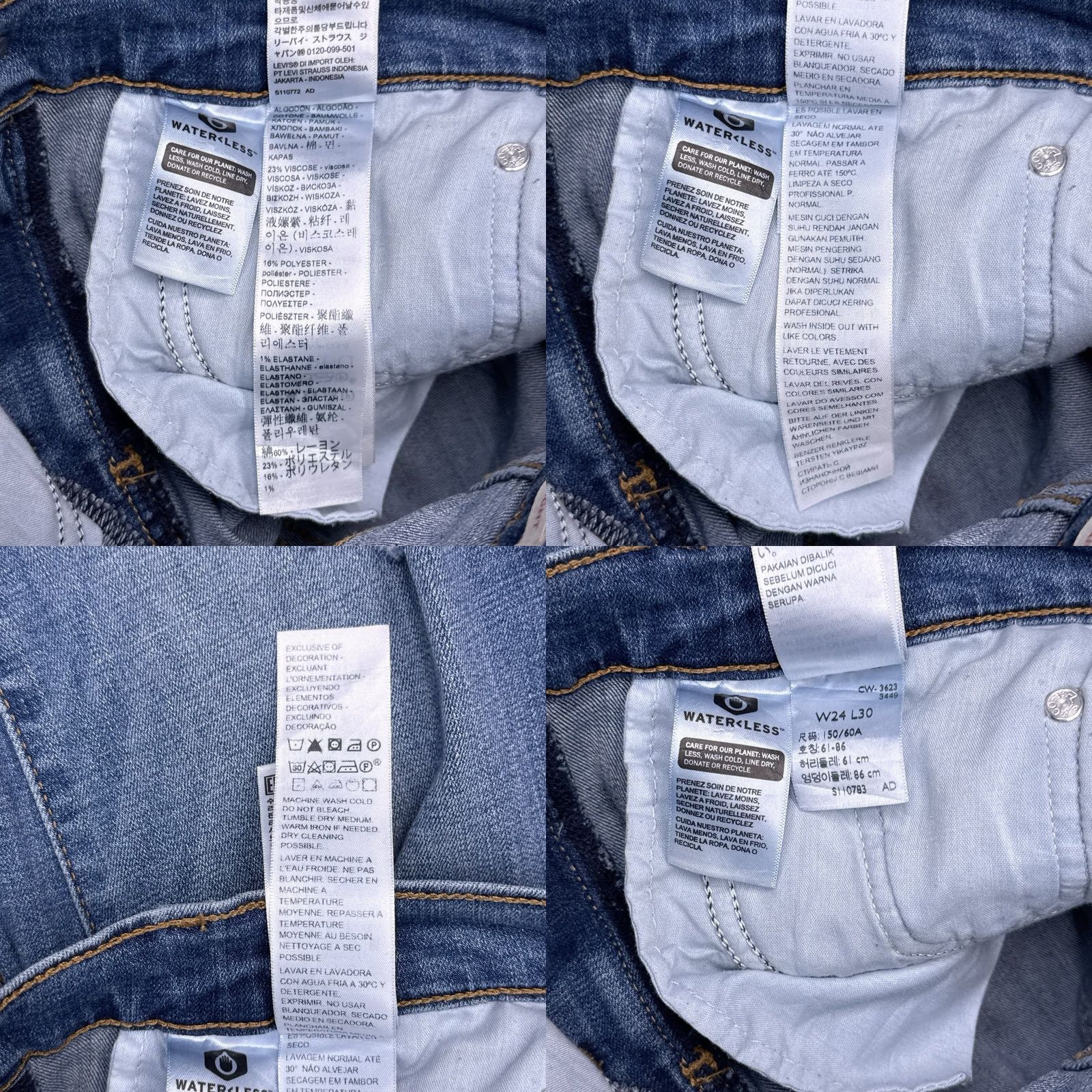 Levi's Levi's 724 High Rise Slim Straight Jeans Womens 24 Denim Stretch Medium Blue 30 Inseam Size 42" / US 20 - 8 Thumbnail
