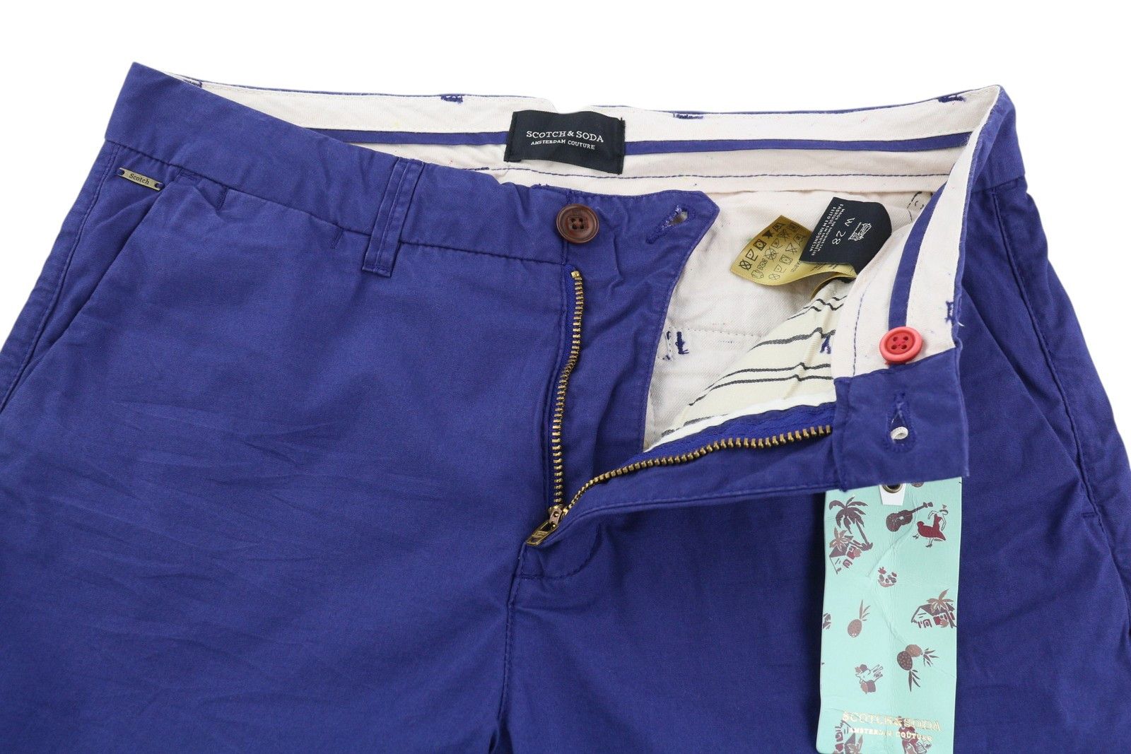 Scotch & Soda W28 Chino Blue Zip Fly 5-Design Pockets Logo 84156 Size US 28 / EU 44 - 7 Thumbnail