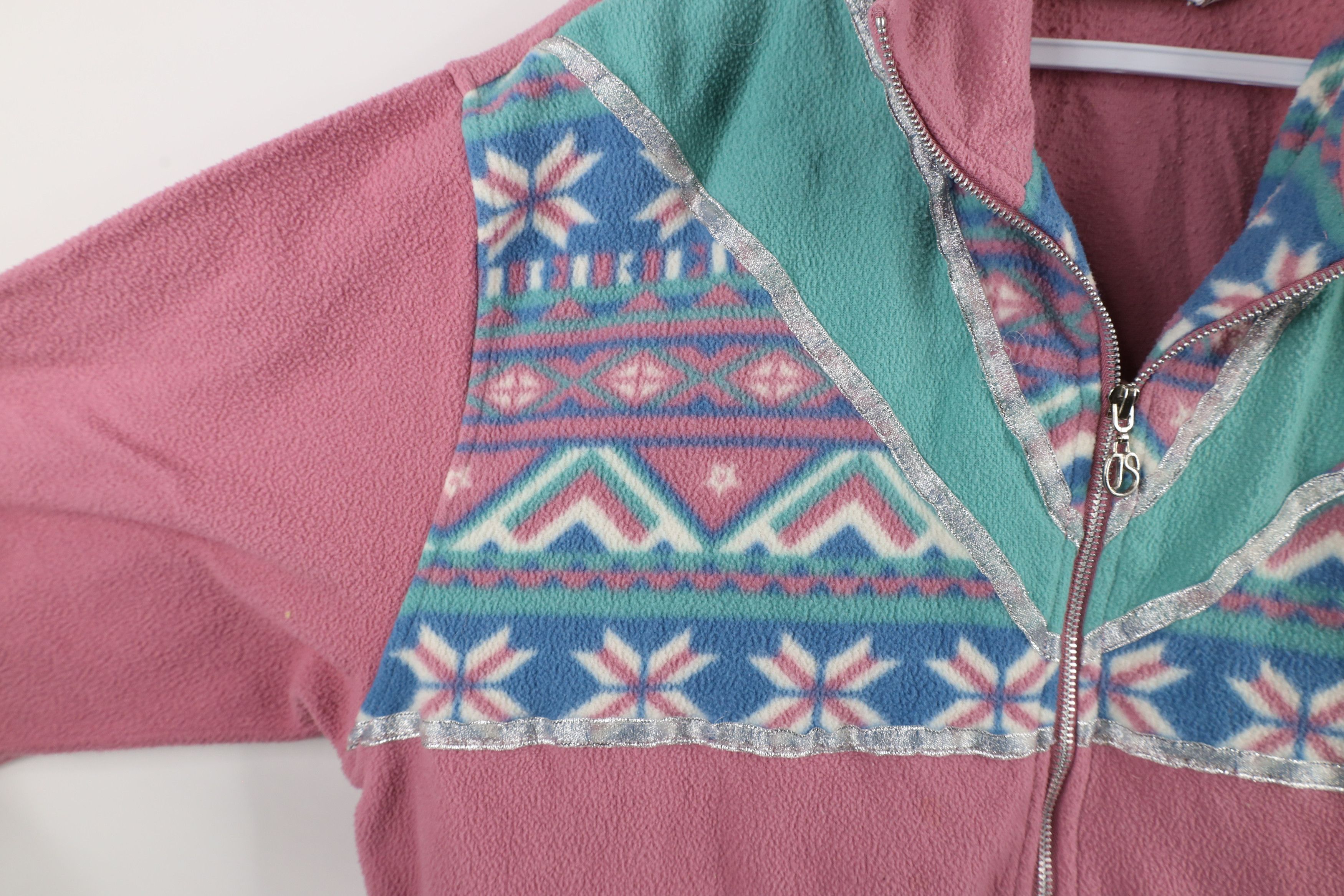 Vintage Vintage 90s Streetwear Southwestern Full Zip Fleece Jacket Size L / US 10 / IT 46 - 6 Thumbnail