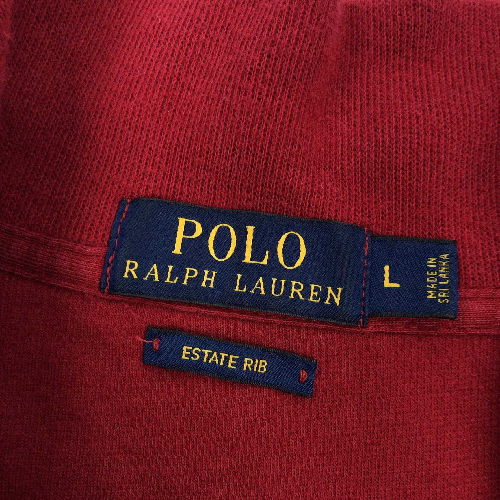 Polo Ralph Lauren Polo Ralph Lauren Men’s Red Estate Rib 1/4 Zip Pullover Sweater L Size US L / EU 52-54 / 3 - 4 Thumbnail