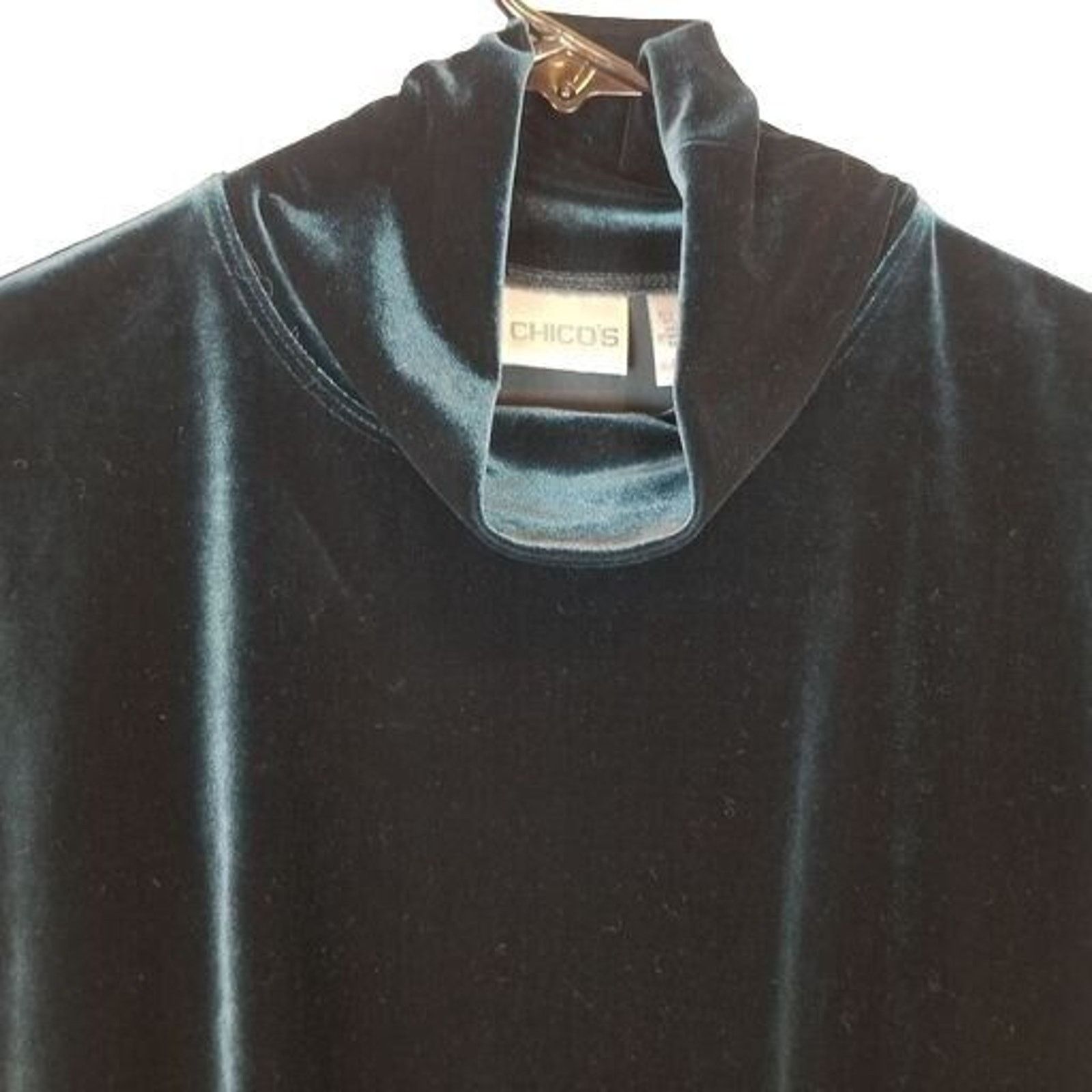 Chicos Chicos Velvet Top Mock Neck Size 2 (Large) Holiday Cocktail Size XS / US 0-2 / IT 36-38 - 2 Thumbnail