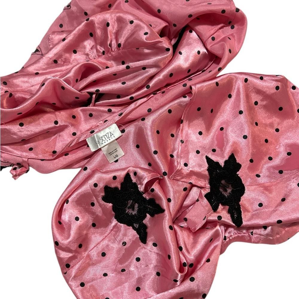 Designer La senza Pink Polka Dot Lace Trim Sleepwear Set Size ONE SIZE - 3 Thumbnail