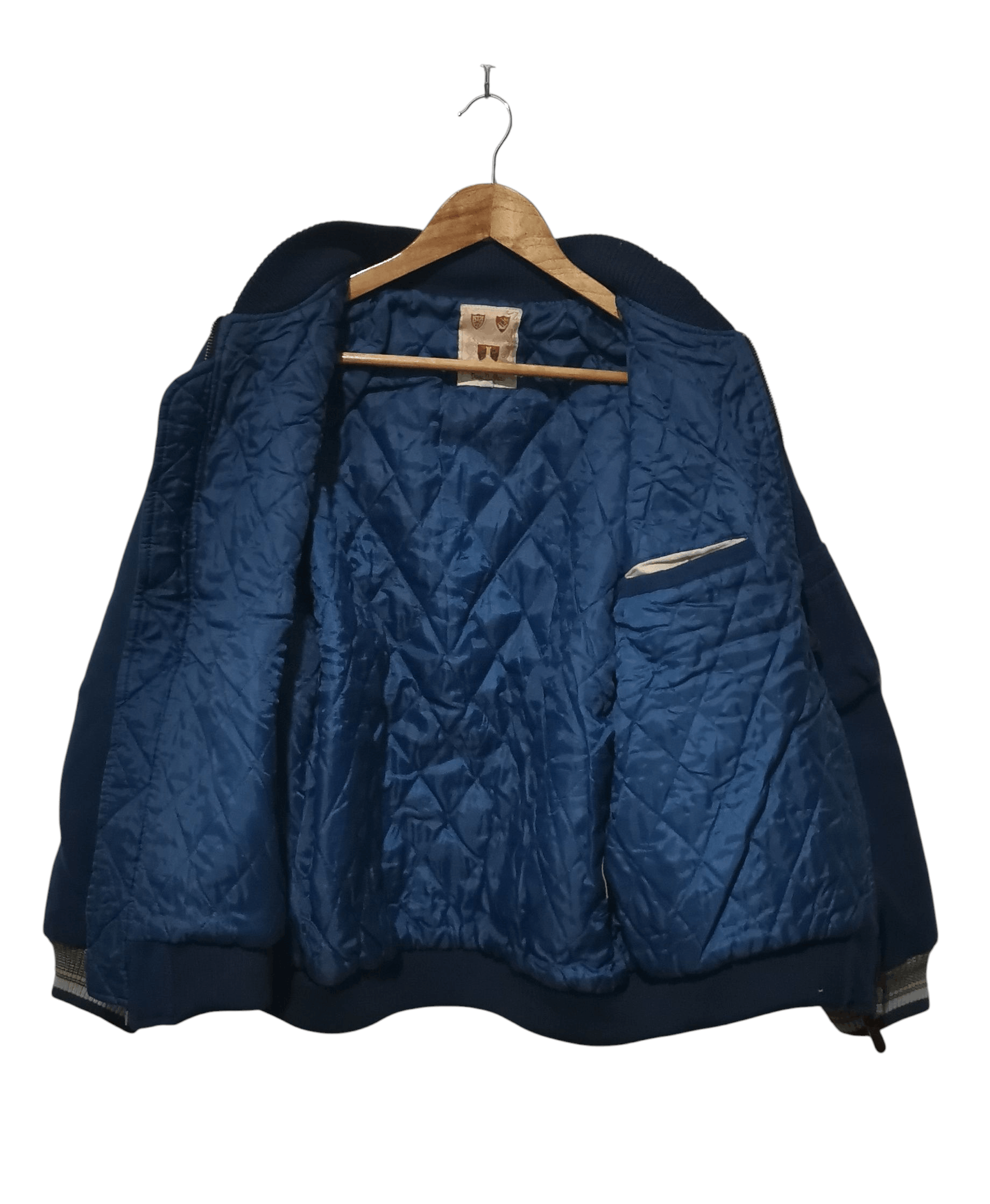 Japanese Brand Vintage Basie Brothers Navy Varsity Jacket -Japanese Brand-M Size US M / EU 48-50 / 2 - 2 Thumbnail