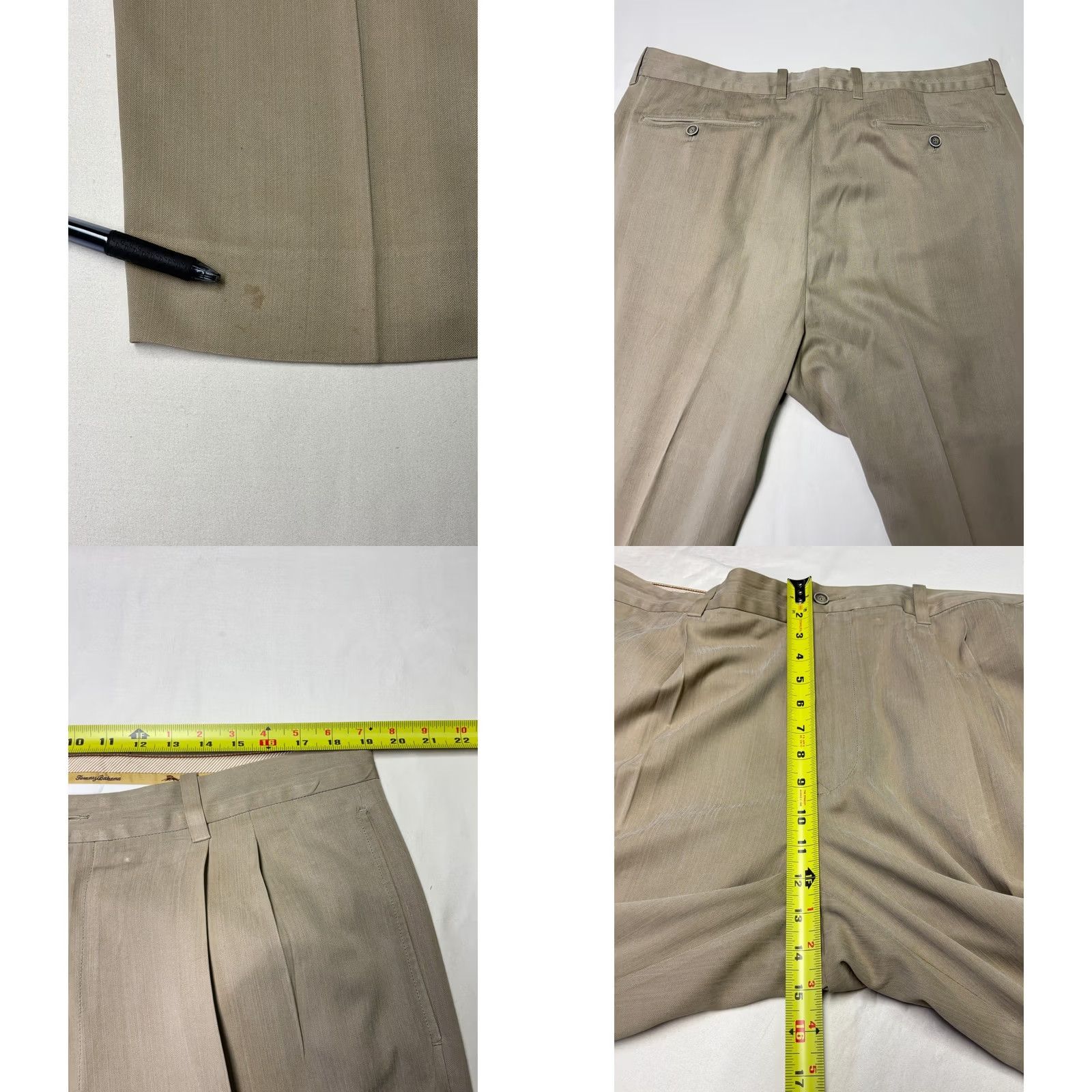 Tommy Bahama Tommy Bahama Mens Pleated Dress Pants Silk Rayon Blend Khaki 38x32 Size US 38 / EU 54 - 8 Thumbnail