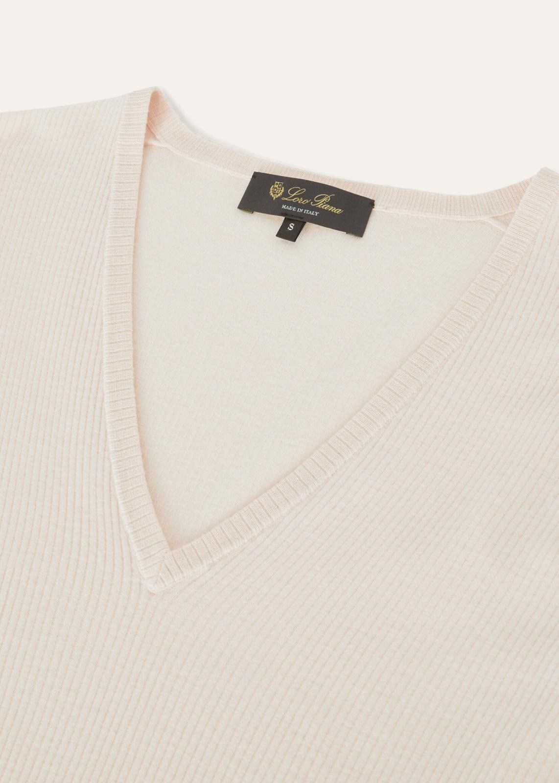 Loro Piana o1srvl11e0824 Taupo V-Neck Sweater in Light Pink Size XS / US 0-2 / IT 36-38 - 3 Thumbnail