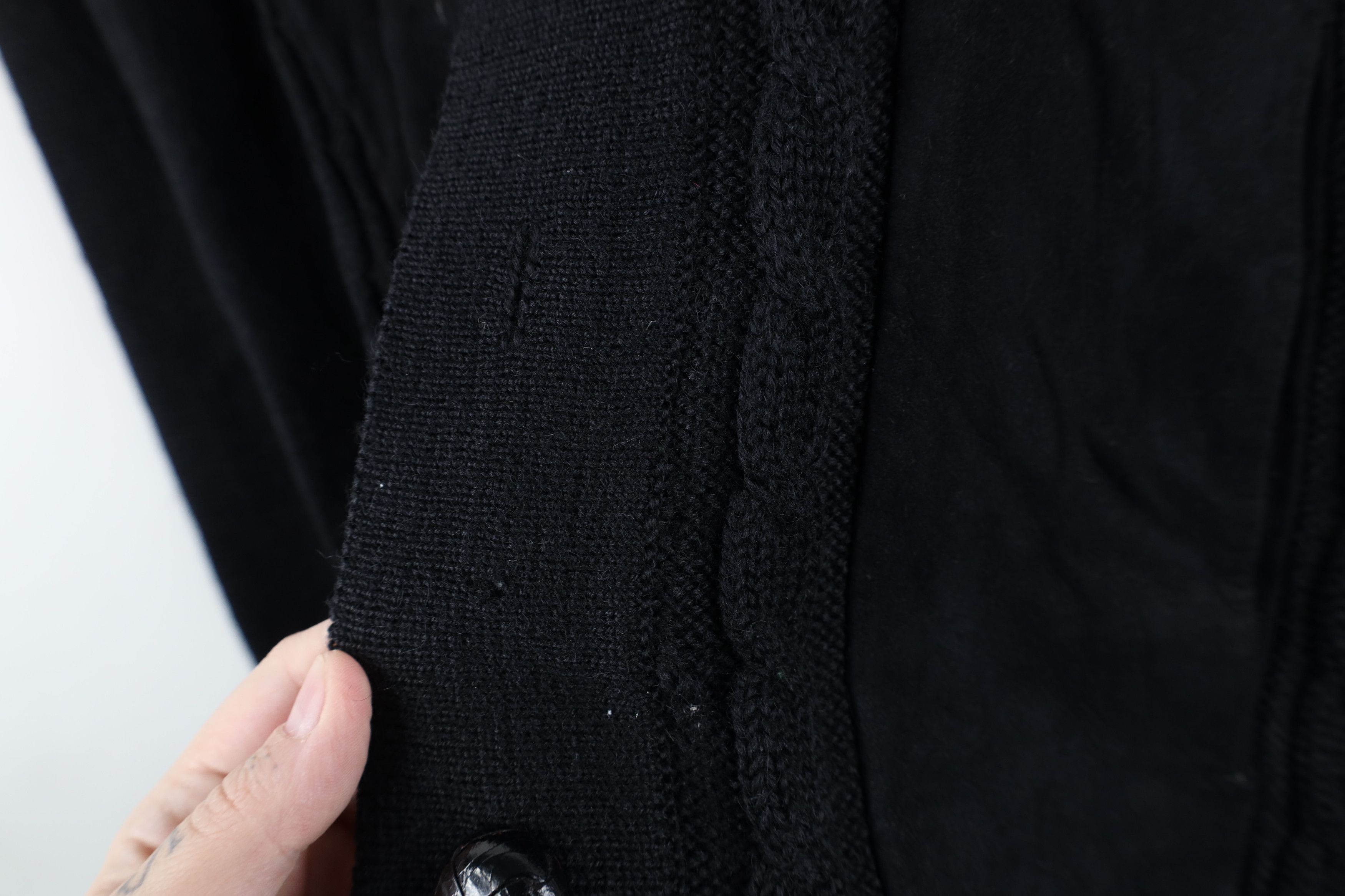 Vintage Vintage 50s Rockabilly Wool Suede Leather Cardigan Sweater Size US M / EU 48-50 / 2 - 7 Thumbnail