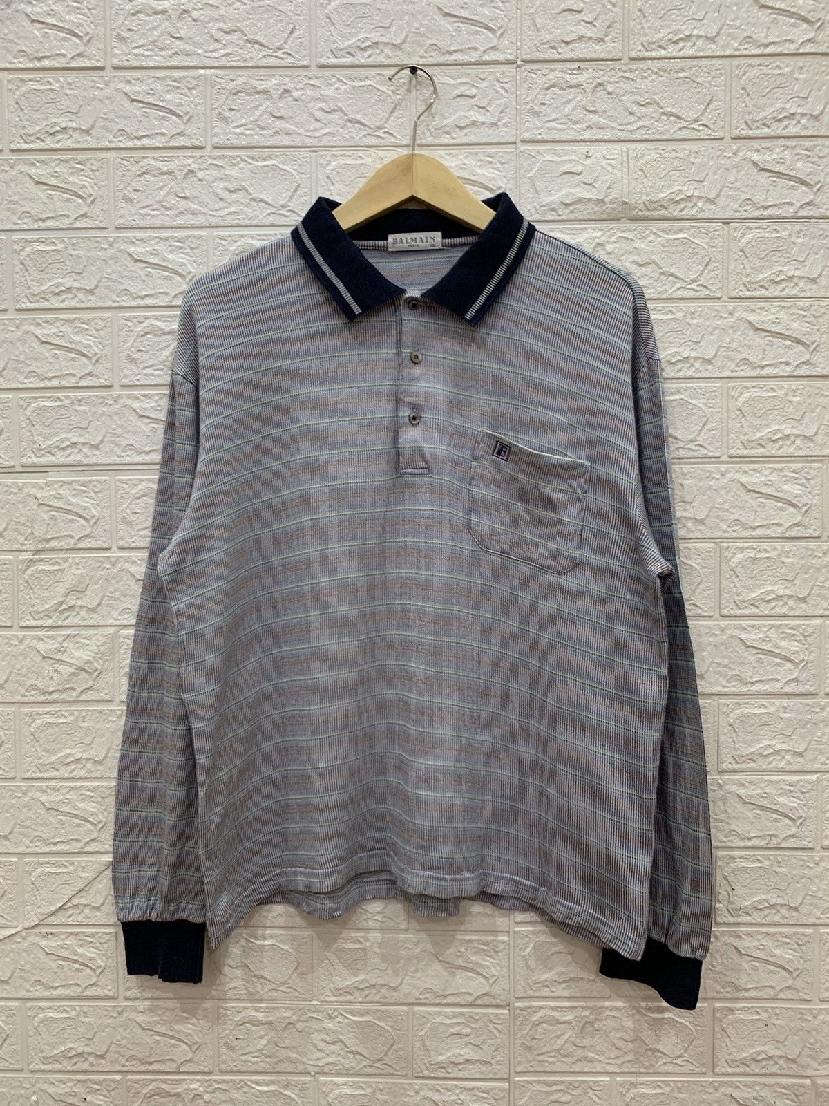 Balmain Balmain boxy fit longsleeve polo shirt Size US L / EU 52-54 / 3 - 2 Thumbnail