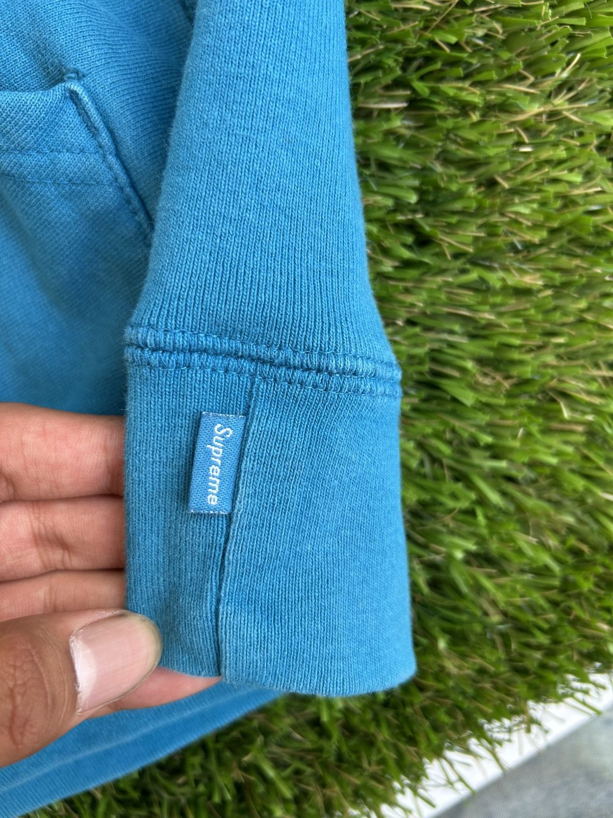 Supreme Supreme SS18 Sleeve Embroidery Dark Aqua Hoodie Size US M / EU 48-50 / 2 - 6 Thumbnail