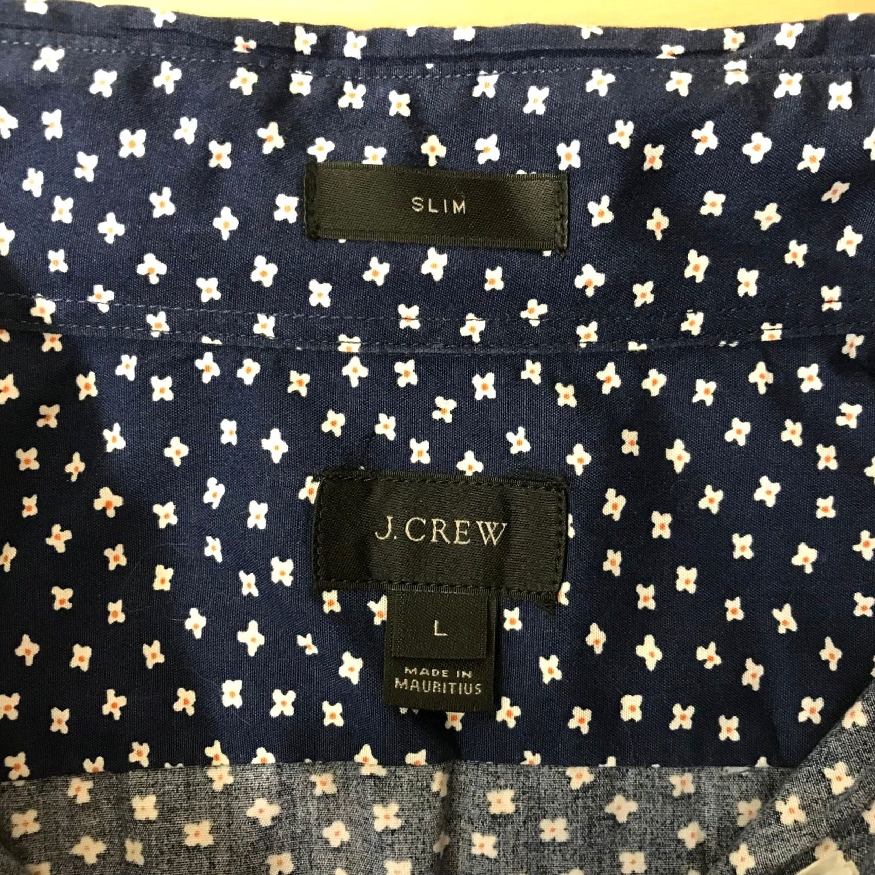 J.Crew J. Crew Slim Fit Navy White Micro Dot Button Down Shirt - Mens Large Size US L / EU 52-54 / 3 - 7 Thumbnail