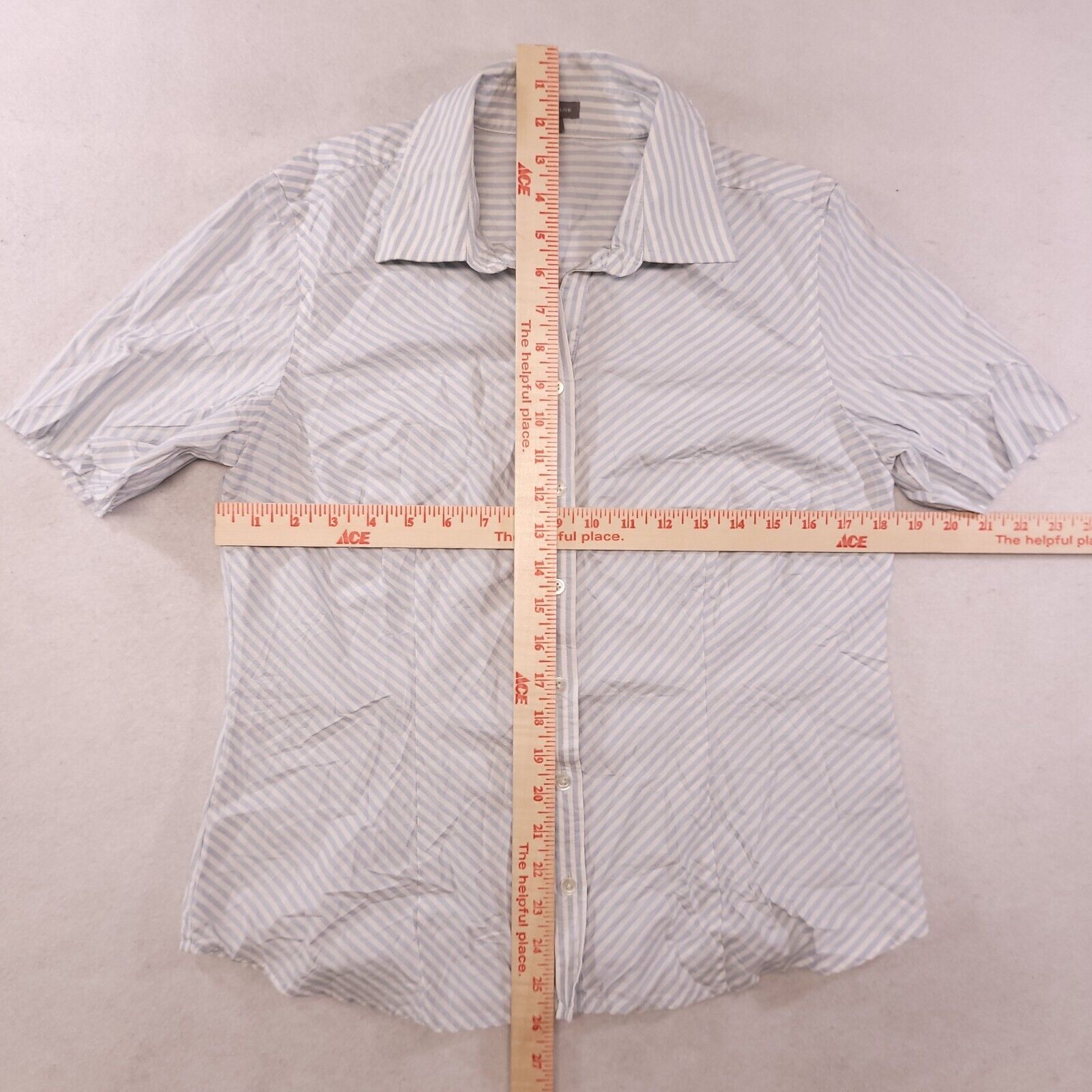 Ann Taylor Ann Taylor Button Up Shirt Womens Size 10 White Blue Striped Size L / US 10 / IT 46 - 8 Thumbnail