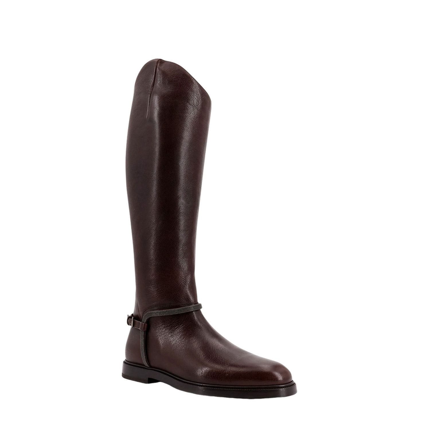 Brunello Cucinelli BRUNELLO CUCINELLI $2600 Brown Leather Boots New & Authentic Size US 7 / IT 37 - 4 Thumbnail