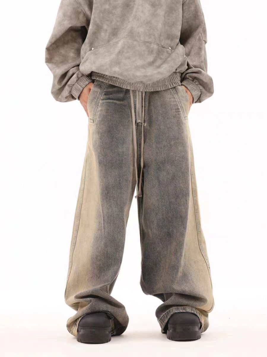 Japanese Brand × Jean Retro Gradient Heavyweight Wide Leg Jeans Size US 34 / EU 50 - 2 Thumbnail