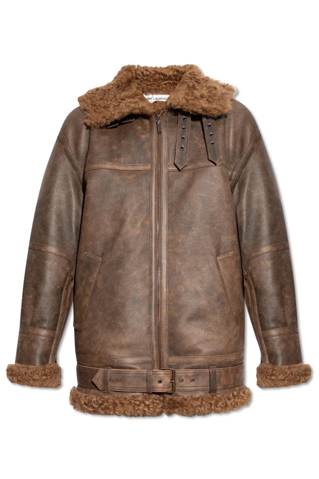 Saint Laurent Paris o1bcso1str1124 Aviator Jacket in Brown Size XS / US 0-2 / IT 36-38 - 1 Preview