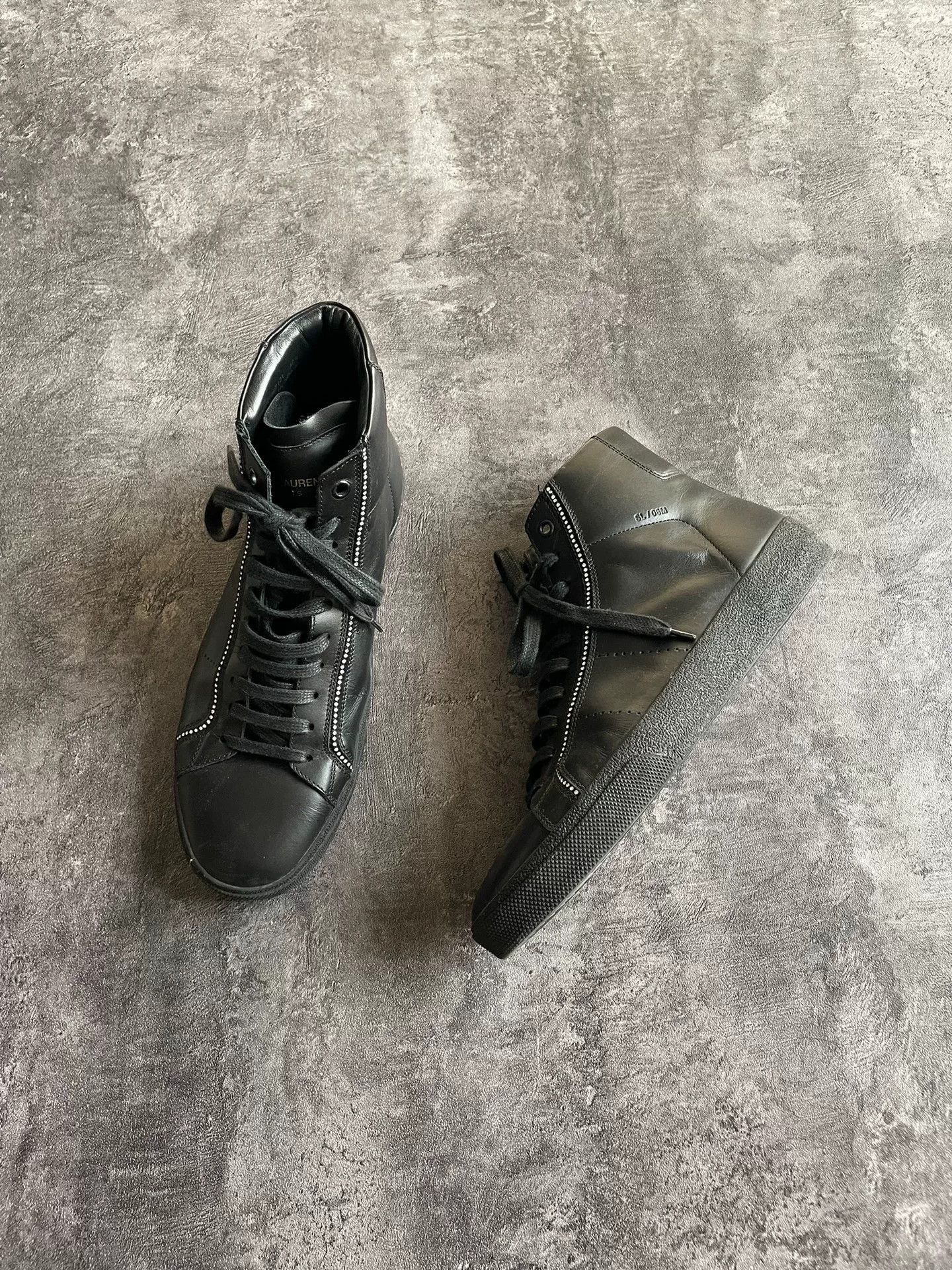 Saint Laurent Paris saint laurent high-top rhinestone sneakers. Size US 8.5 / EU 41-42 - 1 Thumbnail