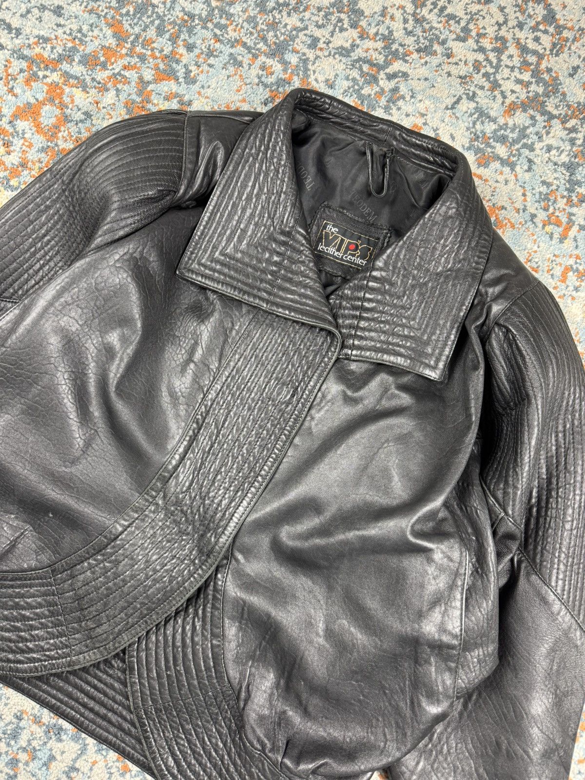 Japanese Brand × Vintage Vintage 90s crazy real leather avant garde design jacket Size M / US 6-8 / IT 42-44 - 7 Thumbnail