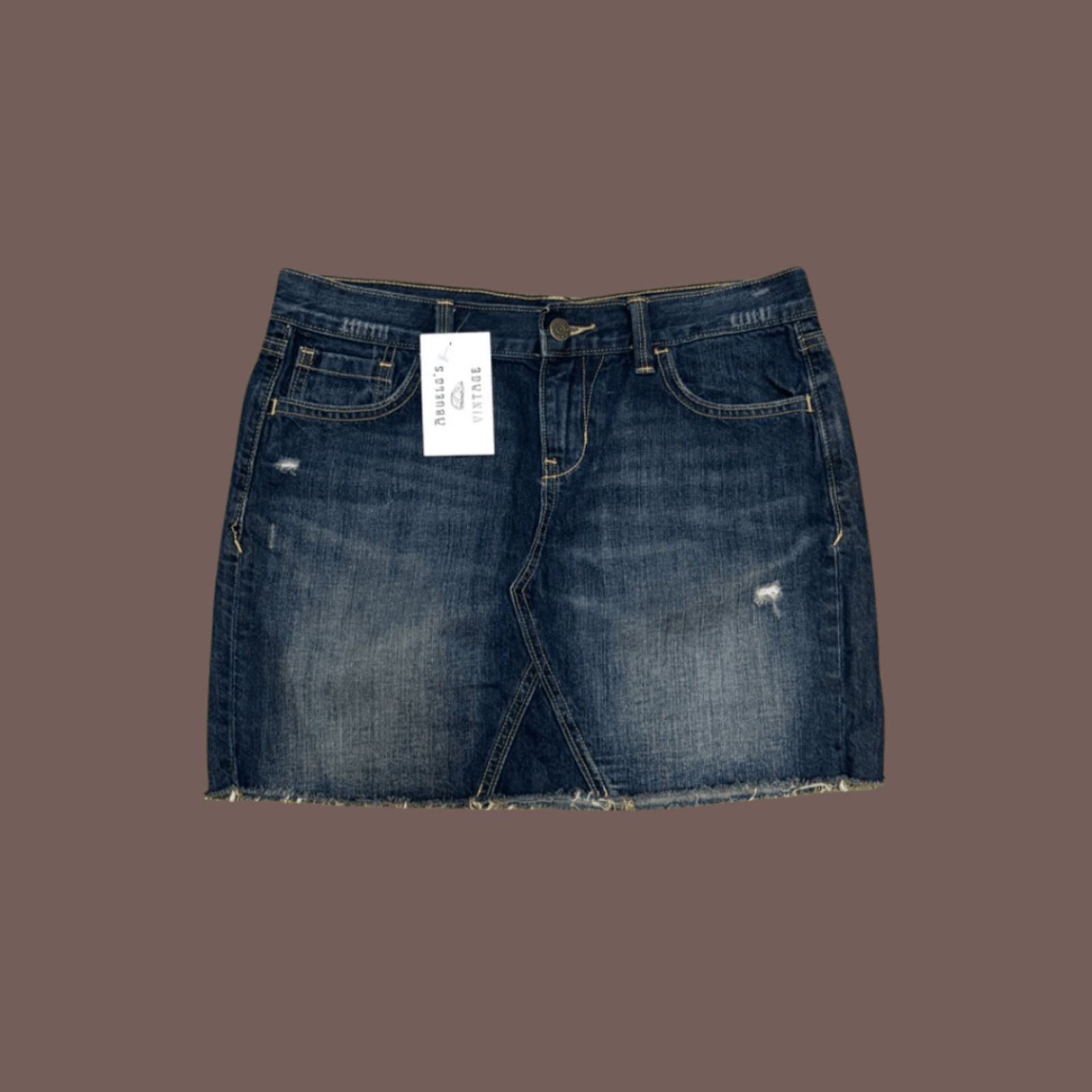 Old Navy VTG Denim Mini Skirt | Old Navy Dark Wash | Y2K Grunge Prep Size 31" - 1 Thumbnail