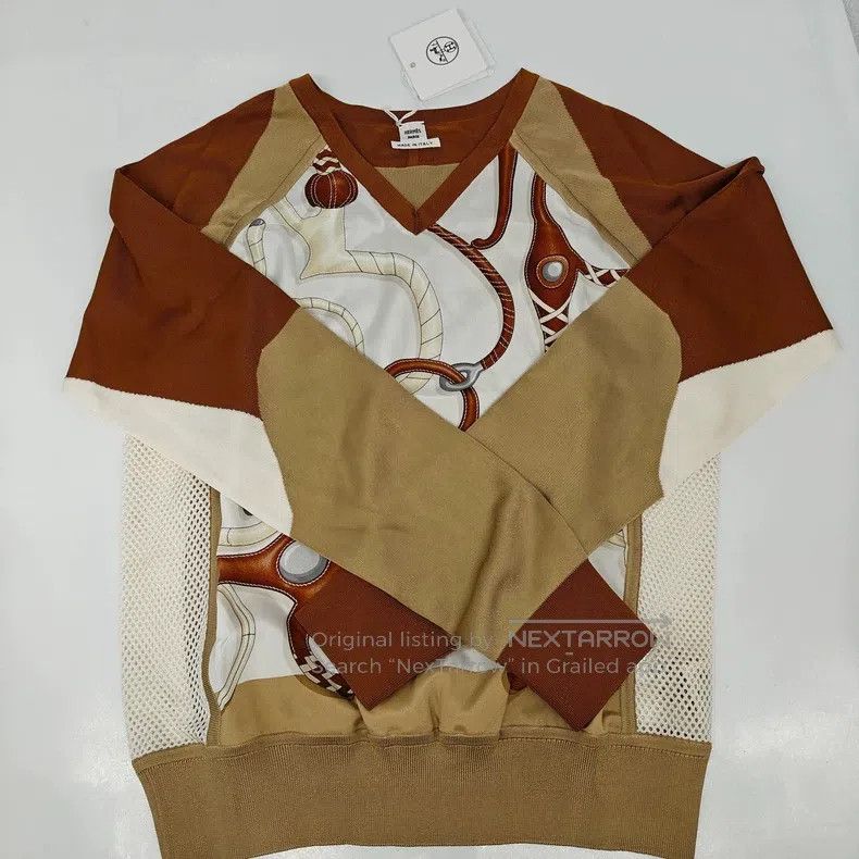 Hermes Hermes Knitted sweater, color-blocked Size XS / US 0-2 / IT 36-38 - 1 Thumbnail