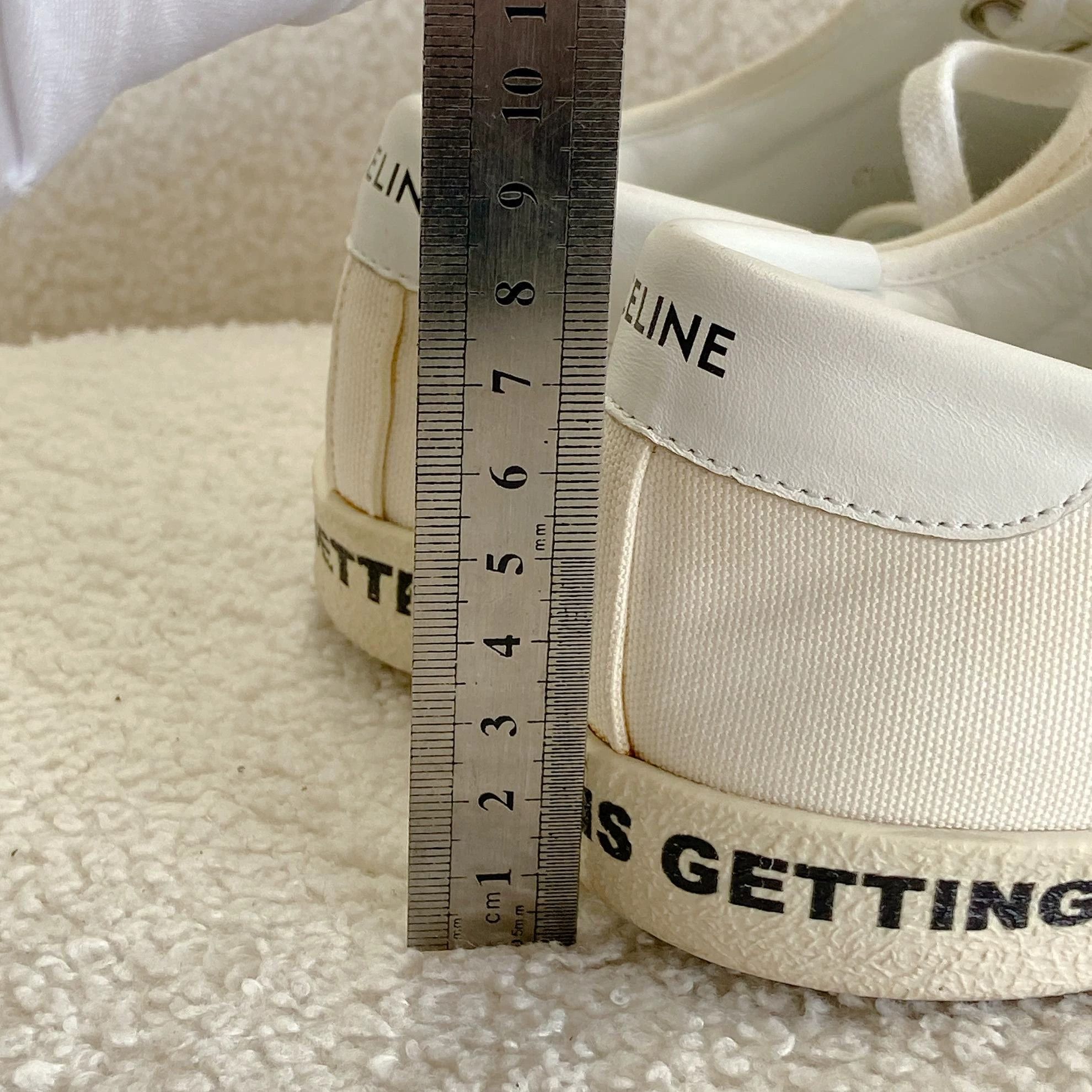 Celine Celine White Lettered Canvas Sneakers Size 39 Size US 8.5 / IT 38.5 - 9 Thumbnail