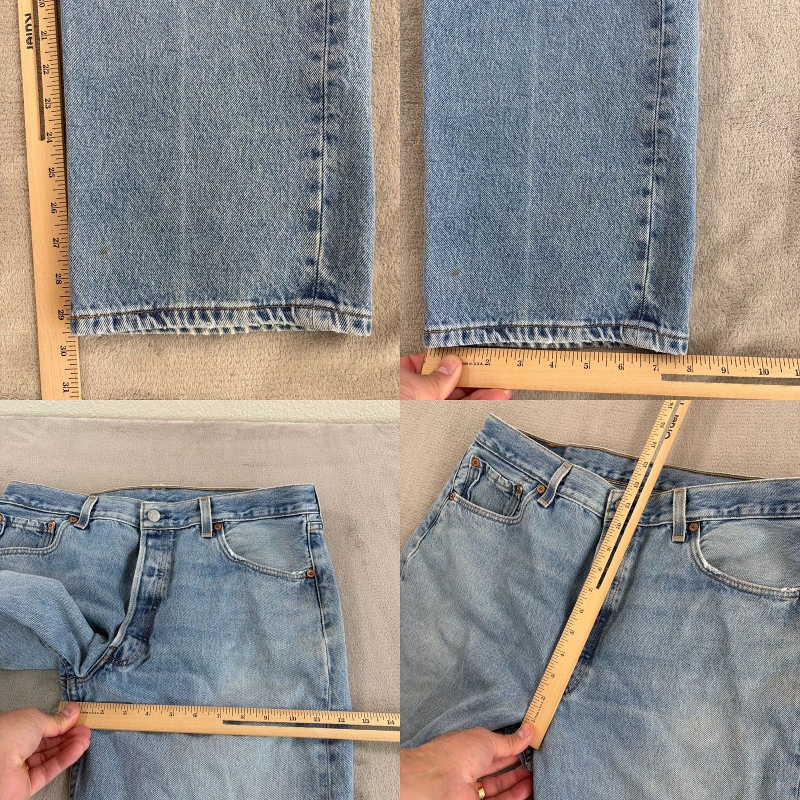 Levi's VINTAGE Levi’s 501 Jeans Button Fly Denim Men 34x29.5 Blue Fade Wash 5-Pocket Straight Mid Rise Regular Size US 34 / EU 50 - 9 Thumbnail