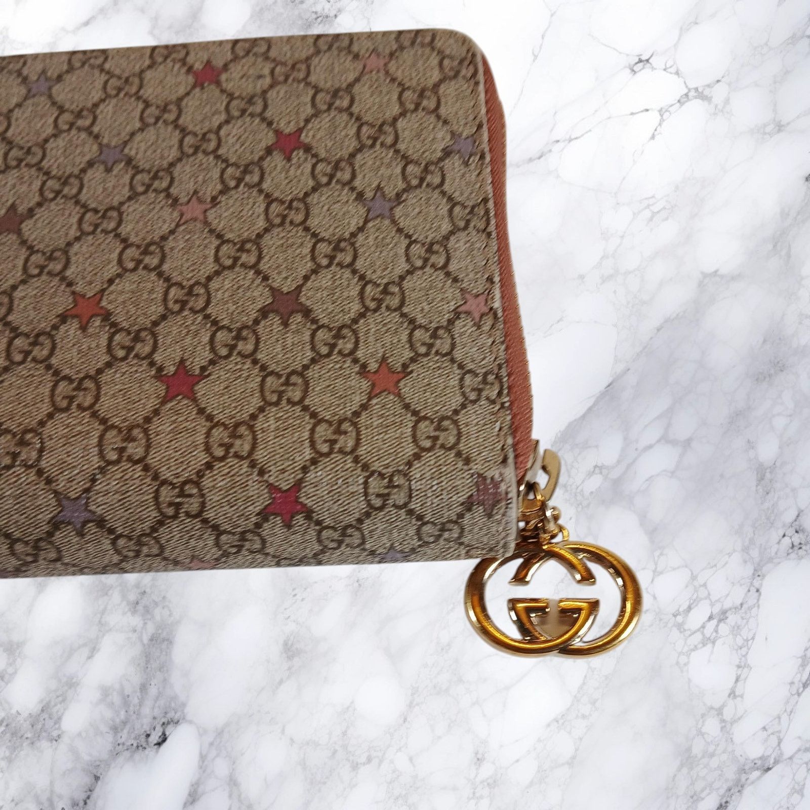 Gucci Gucci Micro GG Star Supreme Coated Canvas Zip Around Wallet Size ONE SIZE - 11 Thumbnail