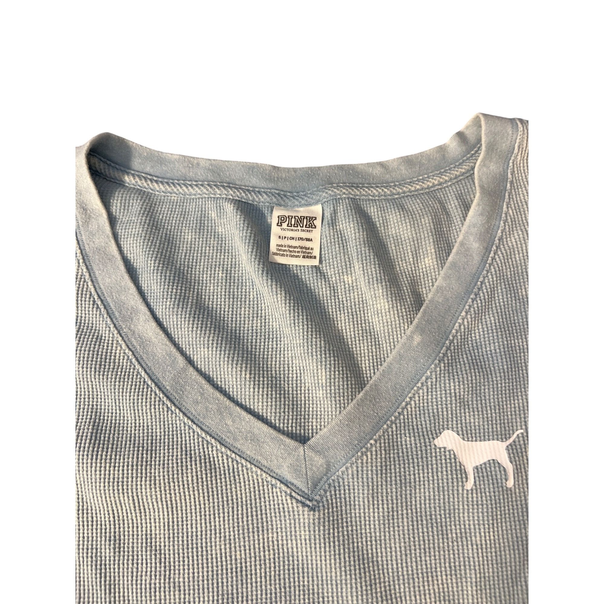 Victoria's Secret PINK Victoria's Secret Waffle Knit Shirt Long Sleeve V-Neck Size S / US 4 / IT 40 - 4 Thumbnail