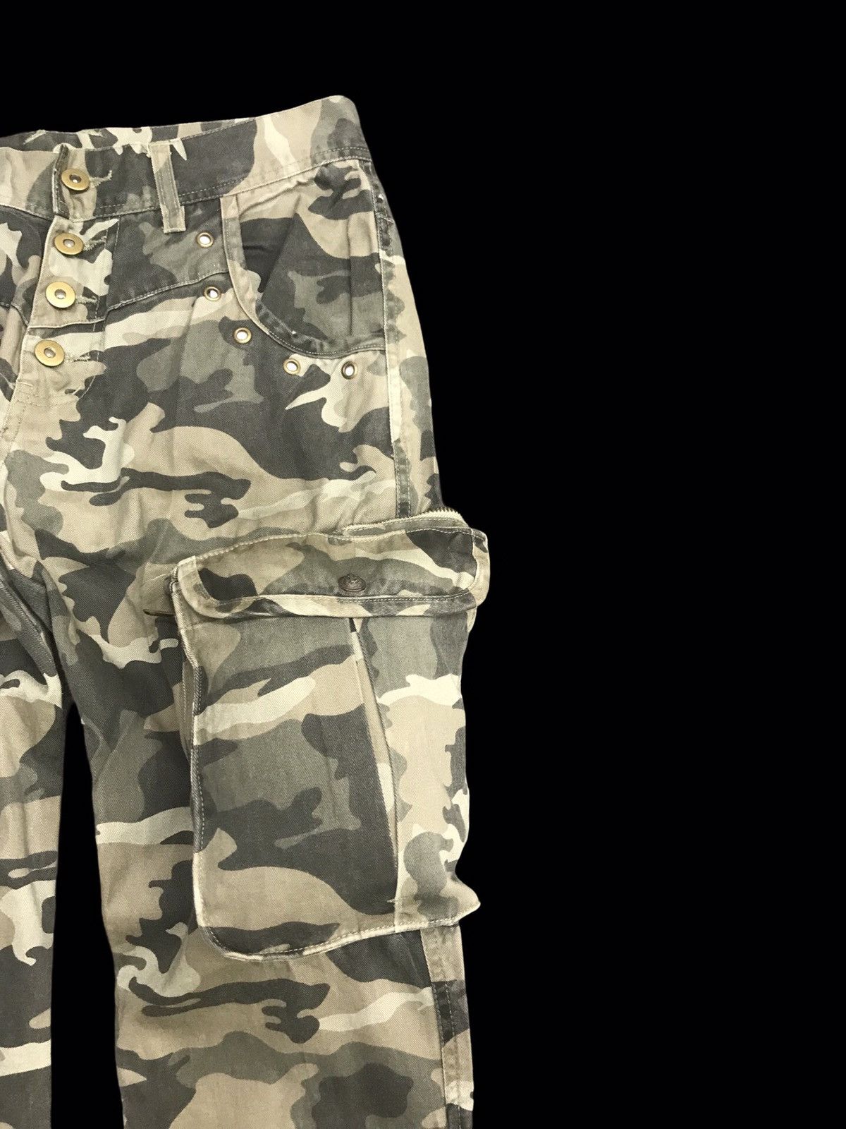 Japanese Brand 💥FLARE💥CLONEDEVGRU Japan Designer Camo Cargo Pant F80 Size US 29 - 4 Thumbnail