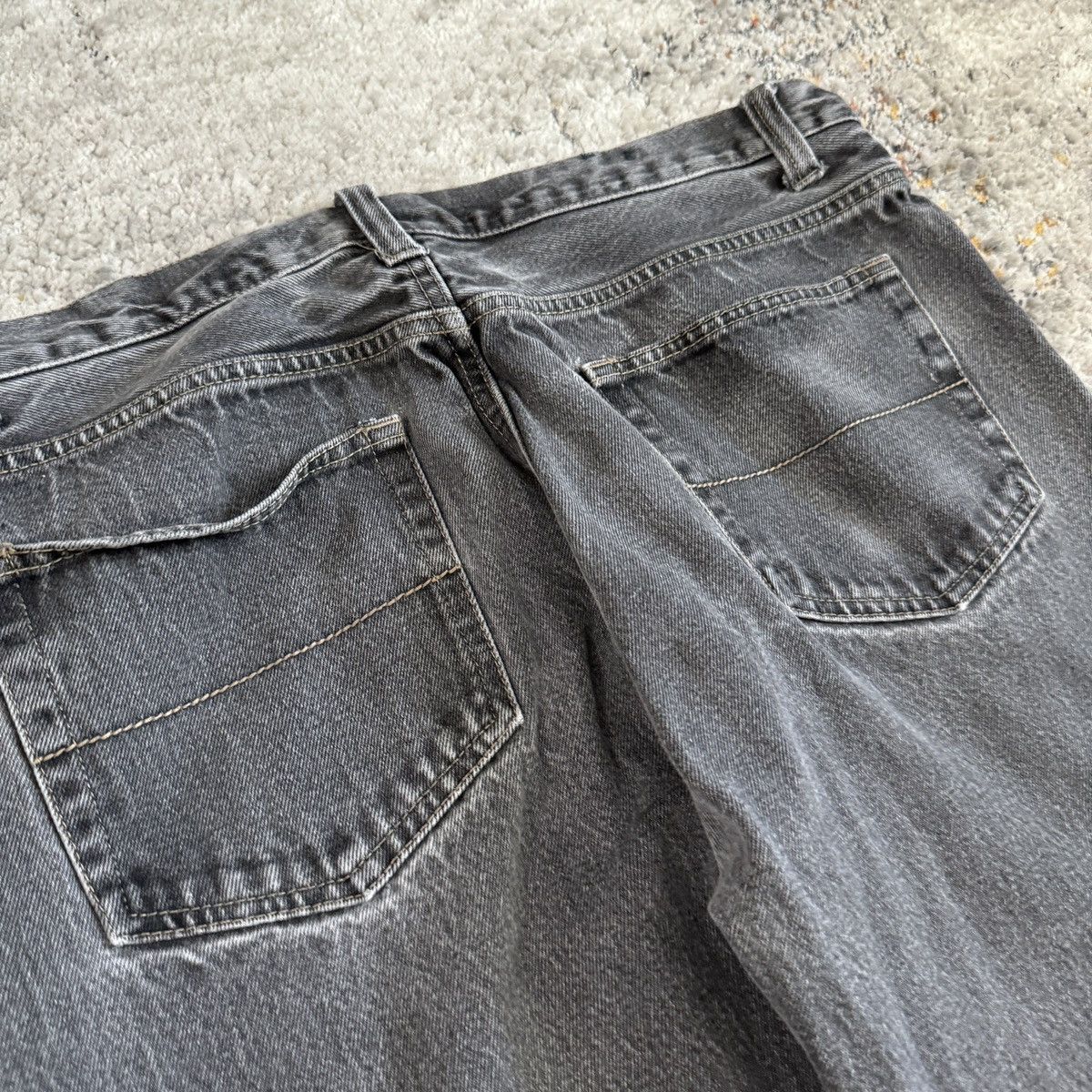 Faded Glory × StraightFaded × Vintage Crazy Vintage y2k faded black wide leg distressed jeans Size US 36 / EU 52 - 3 Thumbnail