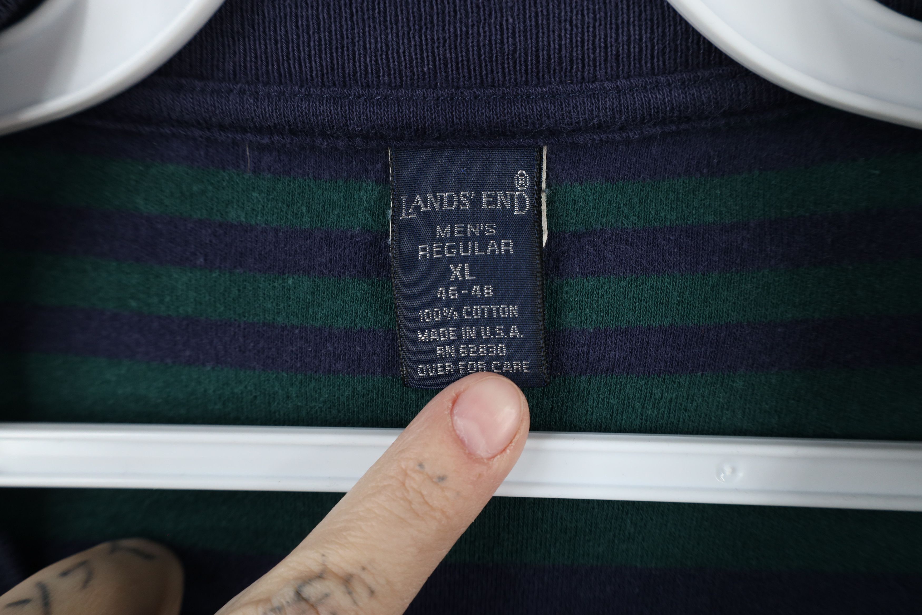 Lands' End × Vintage Vintage 90s Lands End Block Long Sleeve Henley T-Shirt USA Size US XL / EU 56 / 4 - 5 Thumbnail