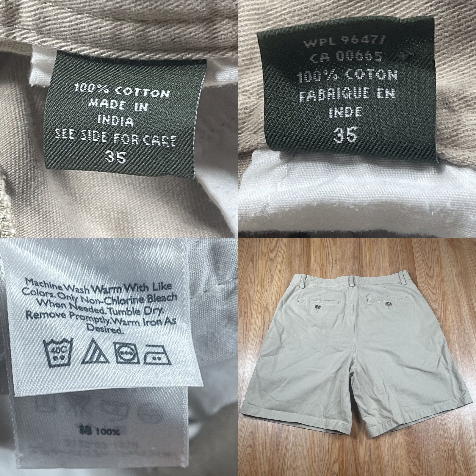 Eddie Bauer Eddie Bauer Shorts Mens Size 35 Beige Flat Front Khaki Chino 100% Cotton Regular Fit Mens Size US 35 - 8 Thumbnail