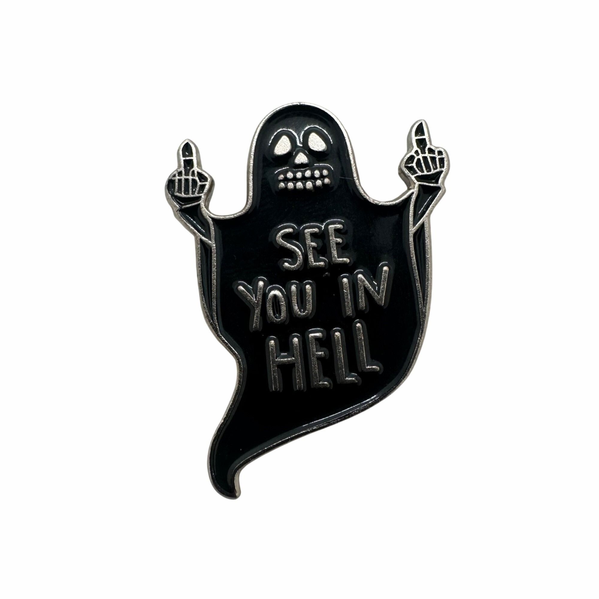 Other ⭐See You In Hell Enamel Brooch Badges Pin Middle Finger Ghos Size ONE SIZE - 4 Thumbnail