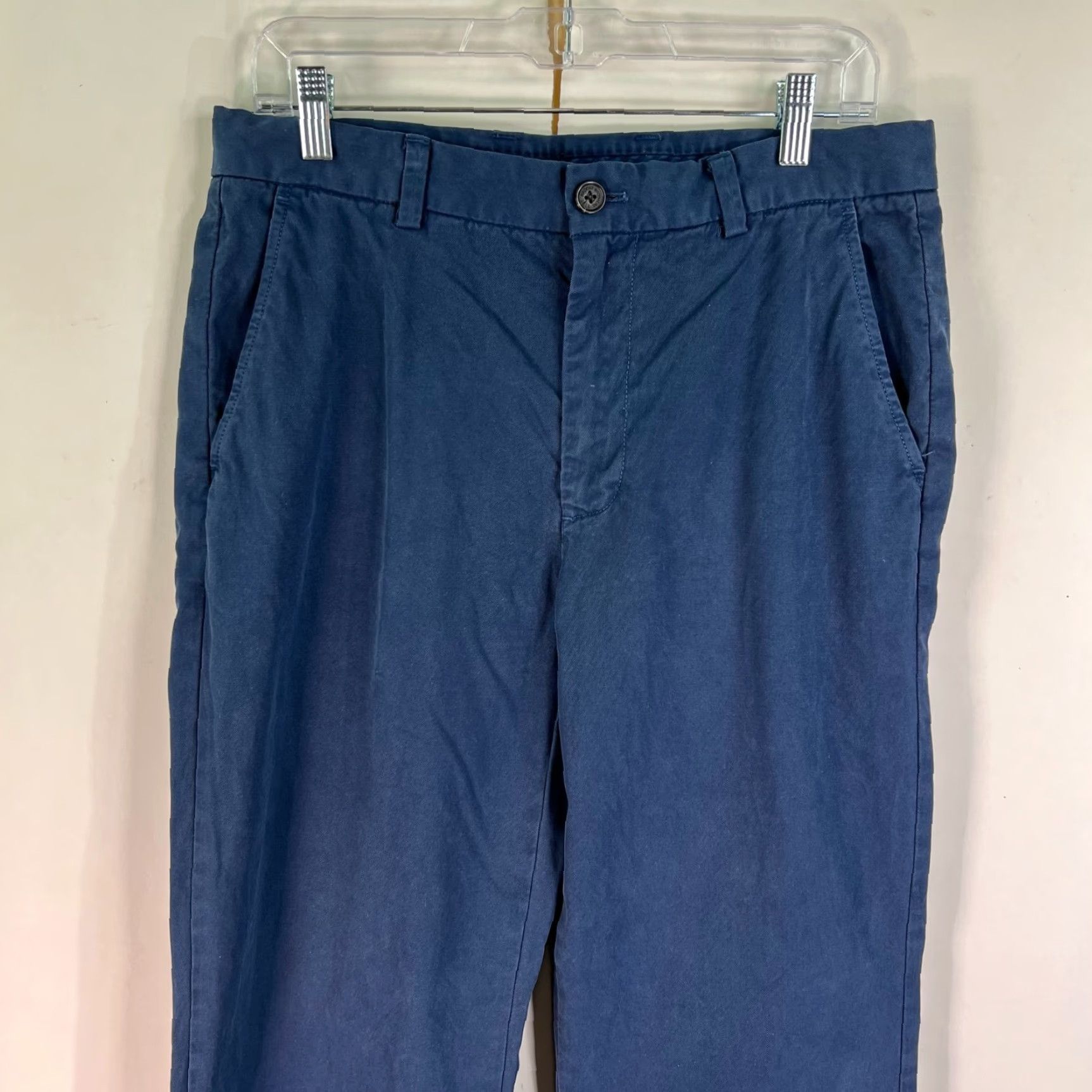 Brooks Brothers Brooks Brothers Clark Fit Chino Pants Mens 33 Blue Khaki Cotton Regular Straight 33x31 Size US 33 - 4 Thumbnail