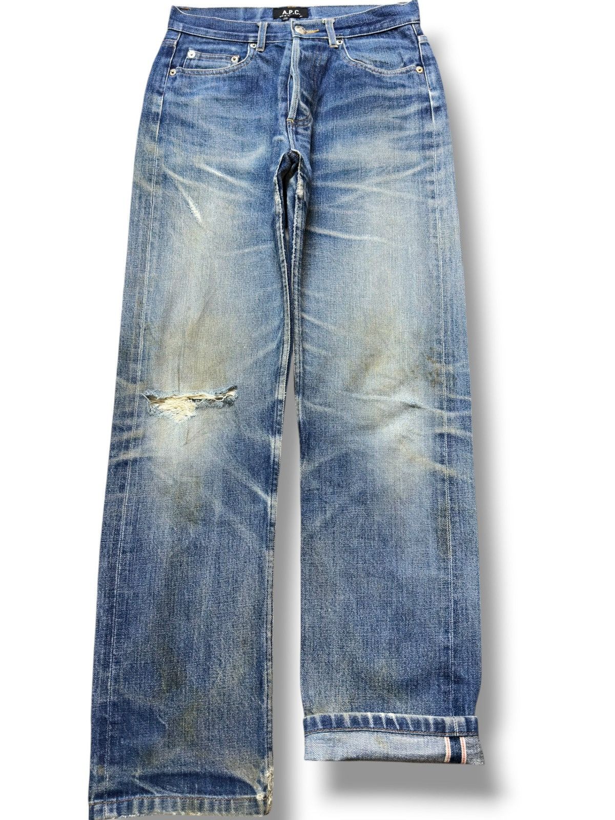 A.P.C. Vintage A.P.C Selvedge Mudwash Grunge Distressed Denim Size US 27 - 1 Thumbnail