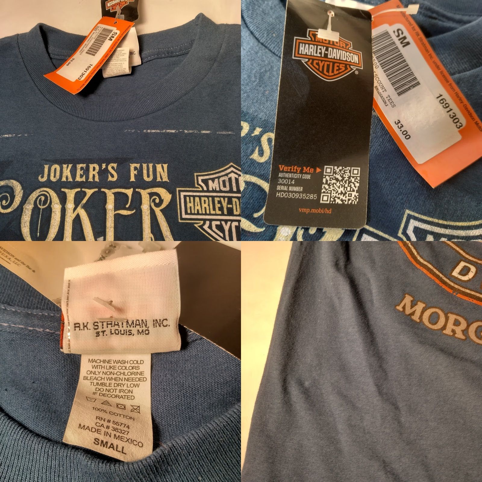 Harley Davidson Harley-Davidson Batman Shirt Small Blue Mountaineer Joker Run T-Shirt Size US S / EU 44-46 / 1 - 8 Thumbnail